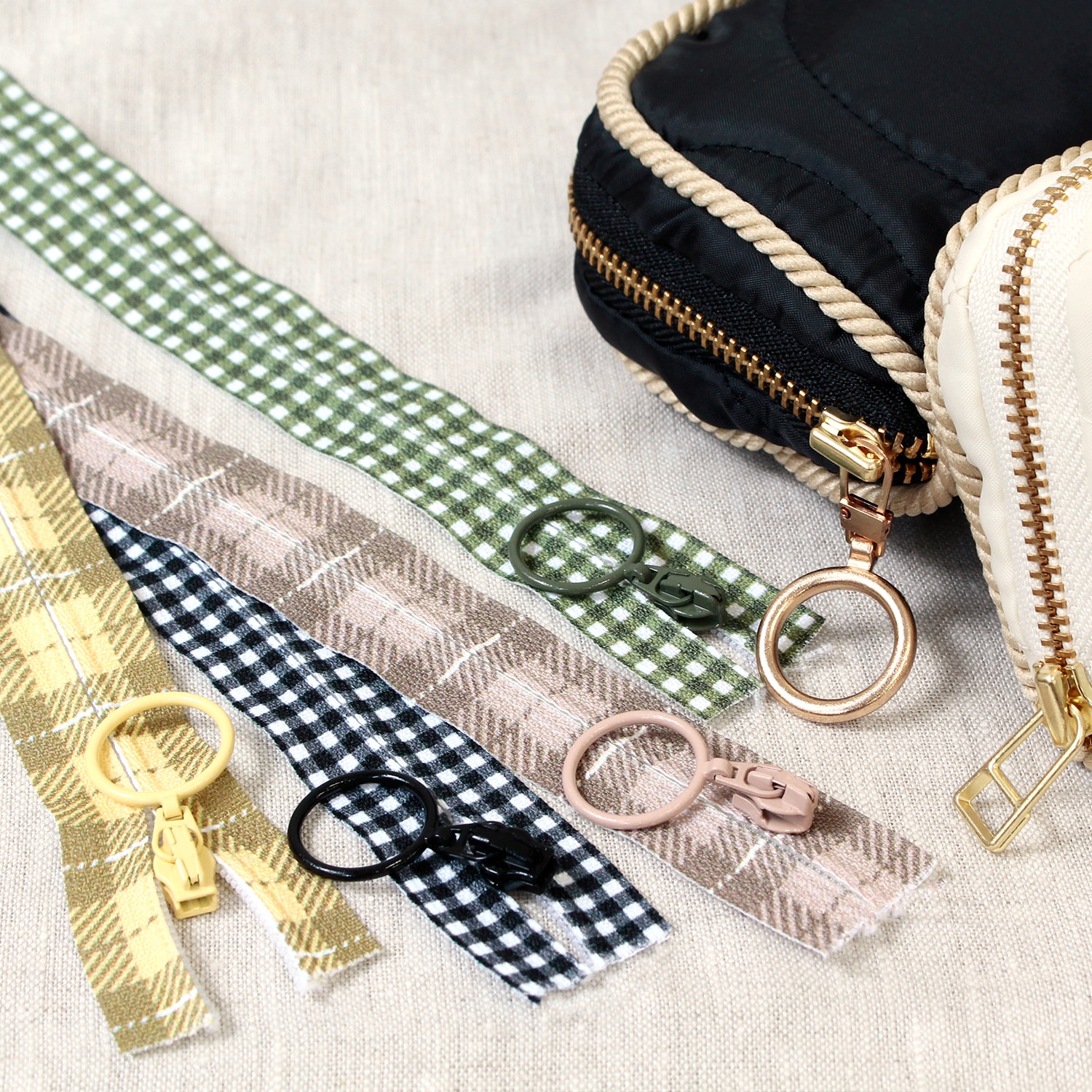 日本紐釦貿易 (Nippon Chuko) チェック柄 プリントファスナー 20cm 5色セット PRF20-ATCH5MIX （ご注文単位1束）【直送品】