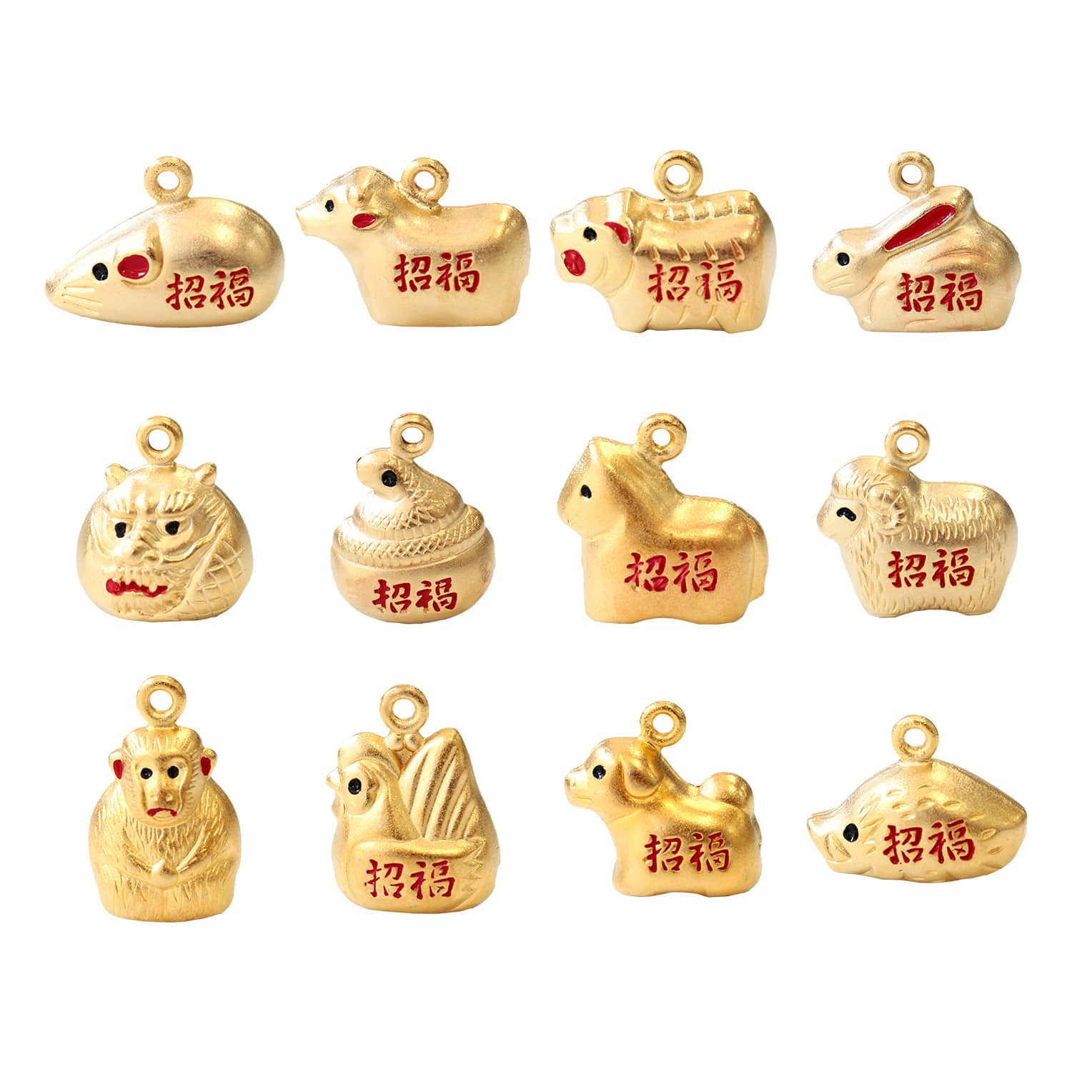 日本紐釦貿易 (Nippon Chuko) 招福干支鈴 十二支セット CF122 （ご注文単位1束）【直送品】