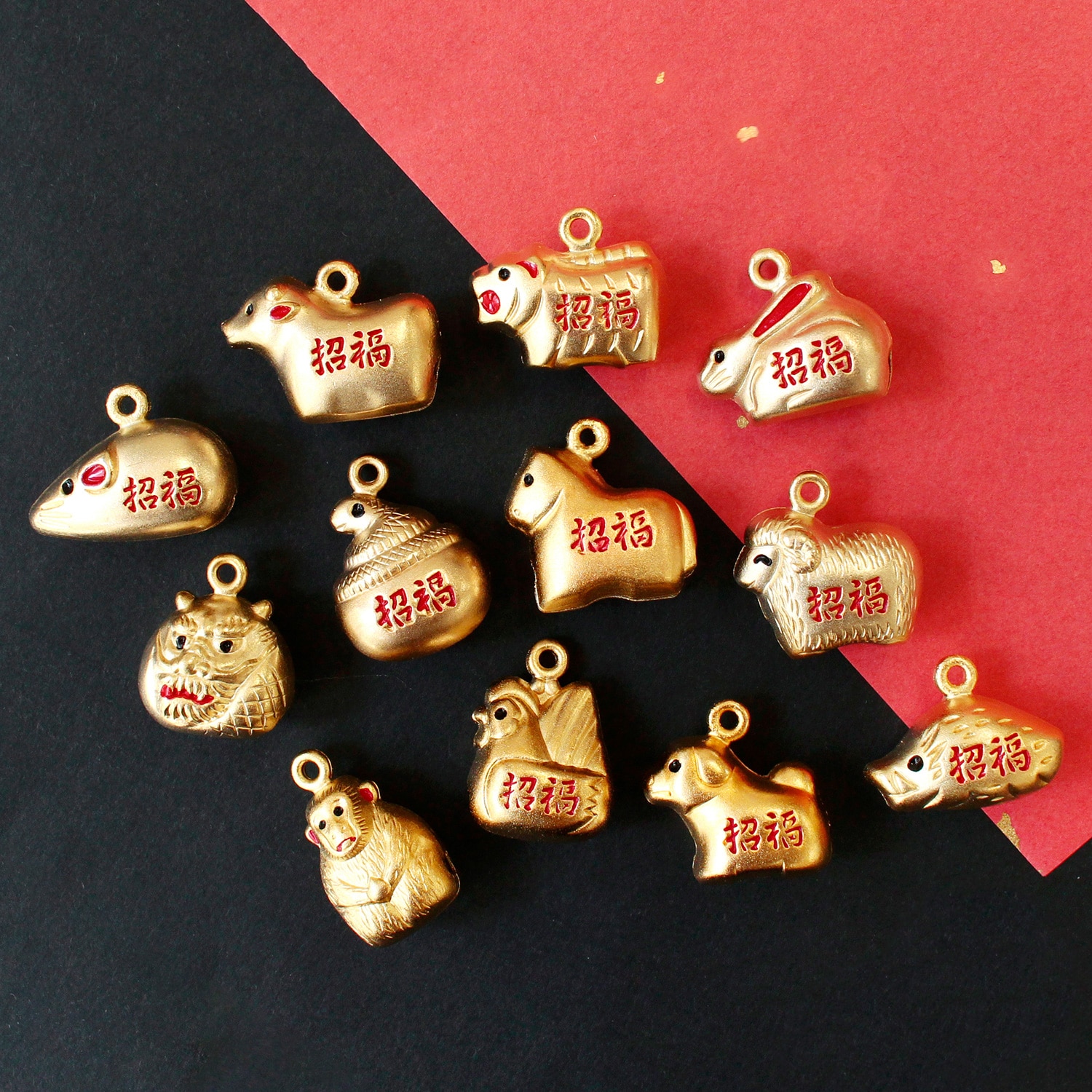 日本紐釦貿易 (Nippon Chuko) 招福干支鈴 十二支セット CF122 (ご注文単位1束)【直送品】