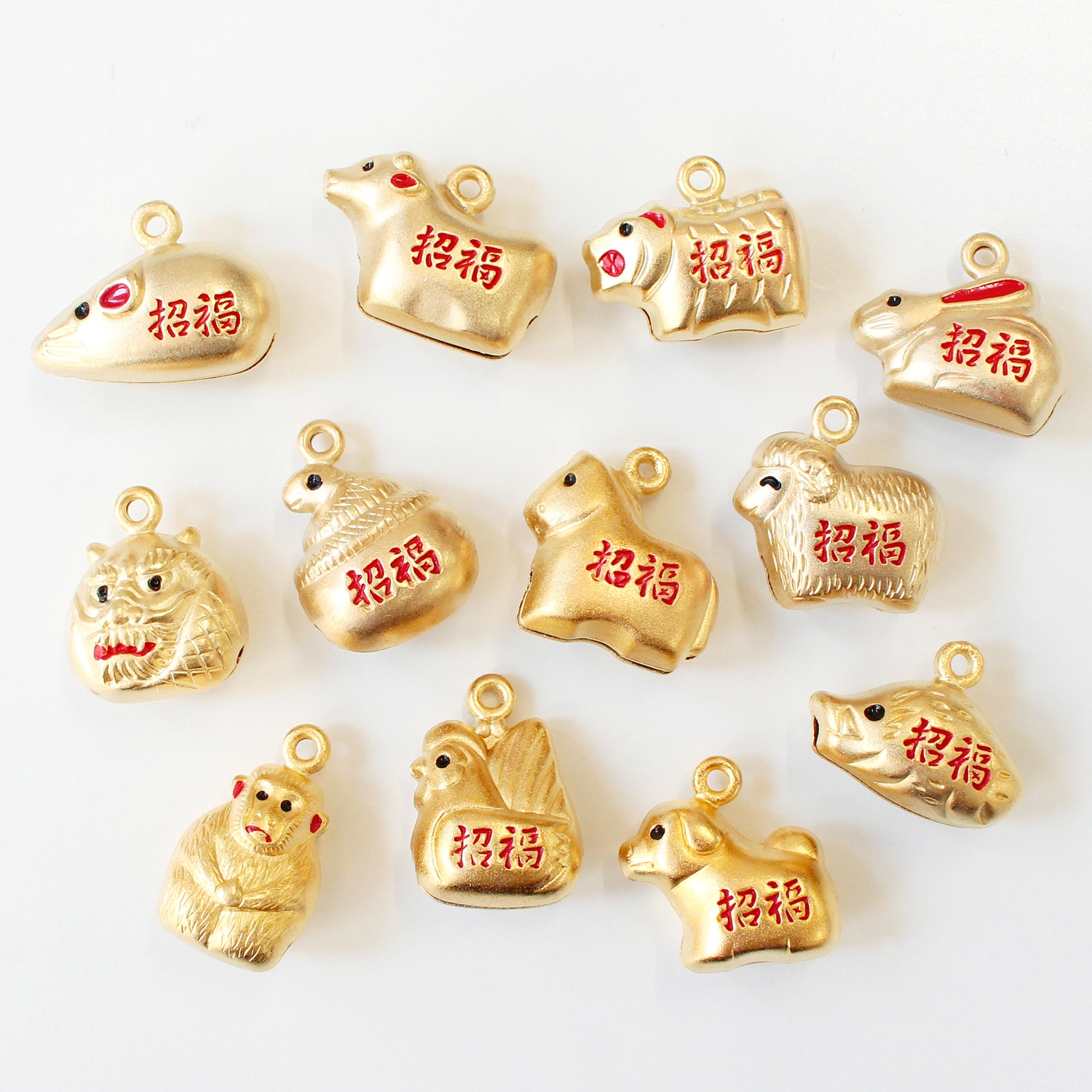 日本紐釦貿易 (Nippon Chuko) 招福干支鈴 十二支セット CF122 (ご注文単位1束)【直送品】