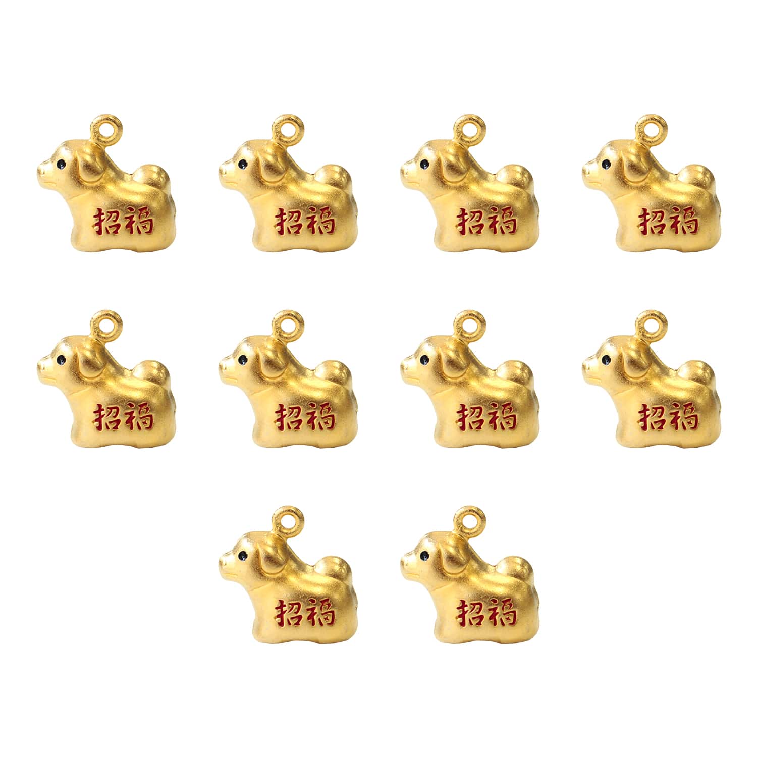 日本紐釦貿易 (Nippon Chuko) 招福干支鈴 戌 約W20×H20mm 10個入 CF120-10 （ご注文単位1束）【直送品】