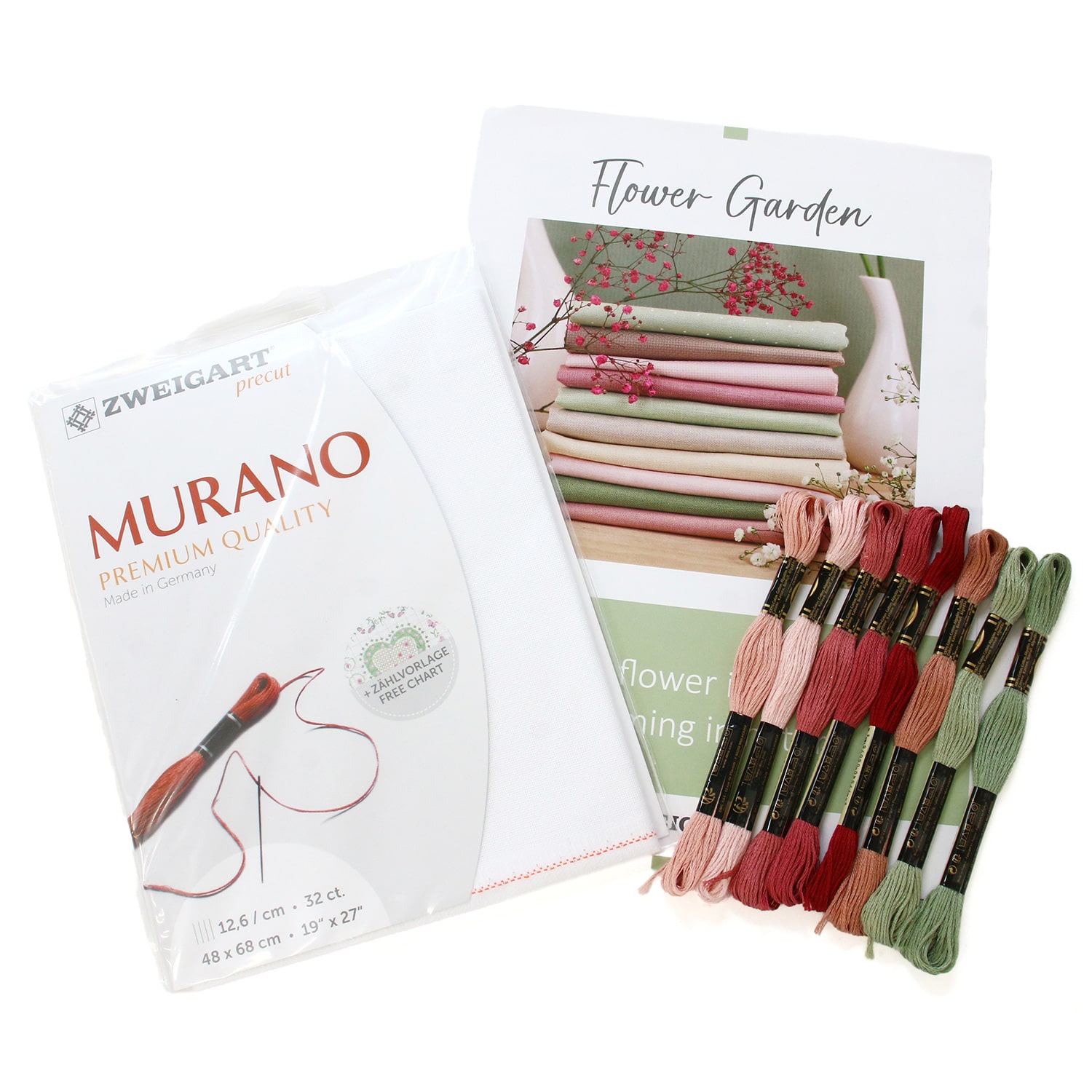 日本紐釦貿易 ツヴァイガルト(ZWEIGART) 刺しゅうクロスキット プリカット 32CT ZW3984P-100-SET （ご注文単位1セット）【直送品】