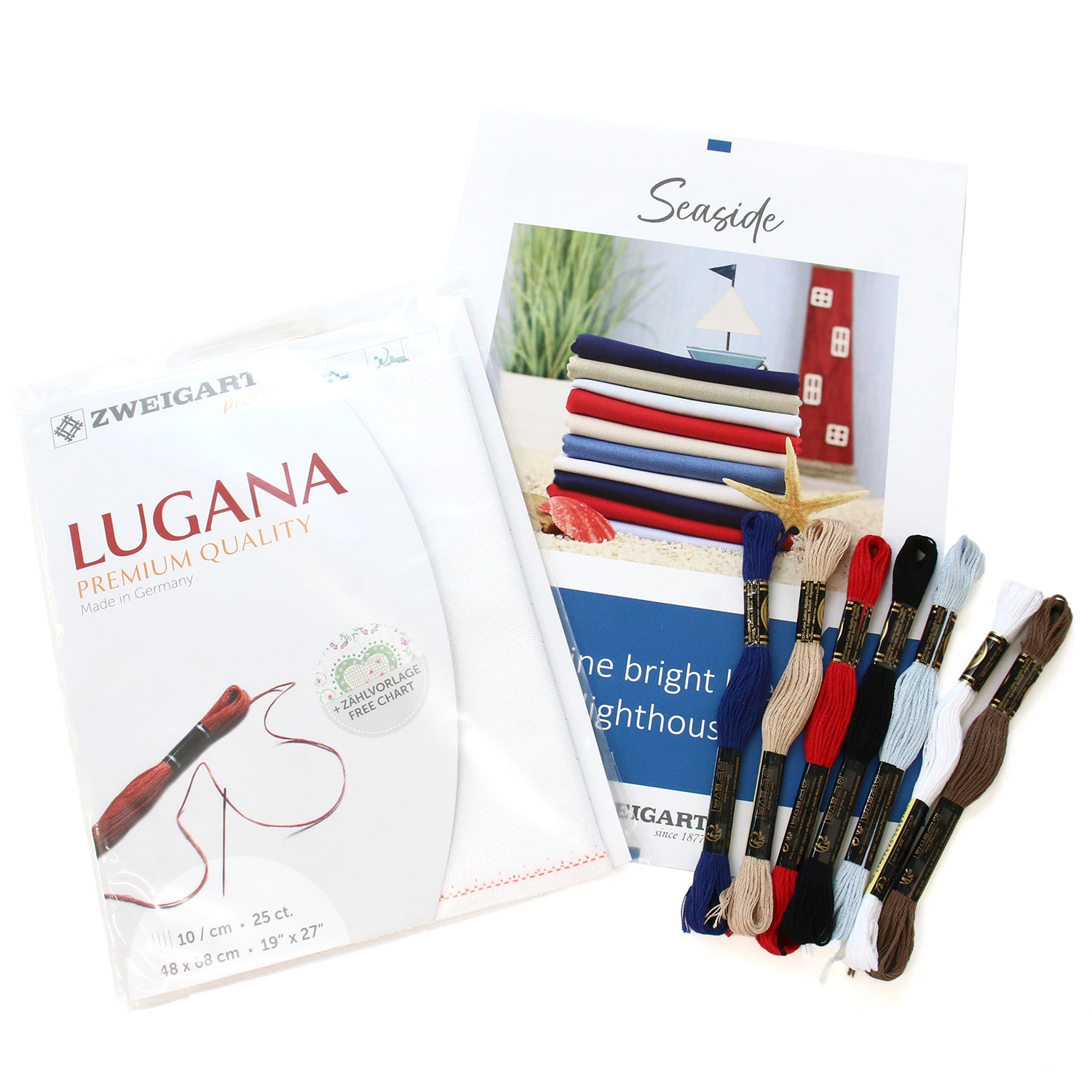 日本紐釦貿易 ツヴァイガルト(ZWEIGART) 刺しゅうクロスキット プリカット 25CT ZW3835P-100-SET （ご注文単位1セット）【直送品】