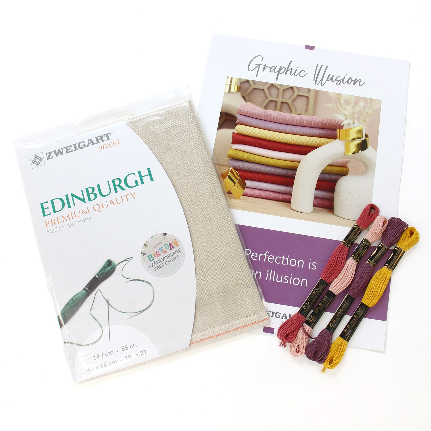 日本紐釦貿易 ツヴァイガルト(ZWEIGART) 刺しゅうクロスキット プリカット 36CT ZW3217P-52-SET （ご注文単位1セット）【直送品】