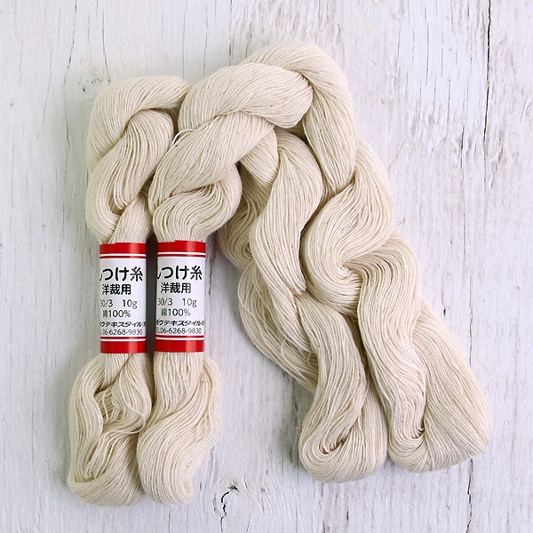 日本紐釦貿易 フジボウカタン しつけ糸 生成 2本入 F9-3 (ご注文単位1束)【直送品】