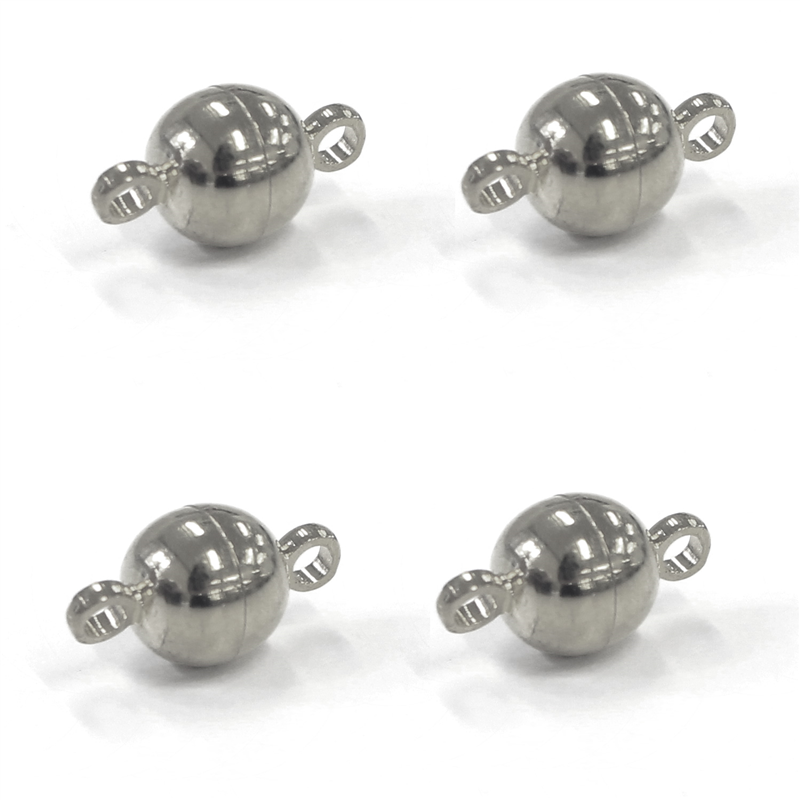 日本紐釦貿易(Nippon Chuko) マグネットクラスプ ボール 小 4組入 シルバー A12-513S 1袋(ご注文単位1袋)【直送品】