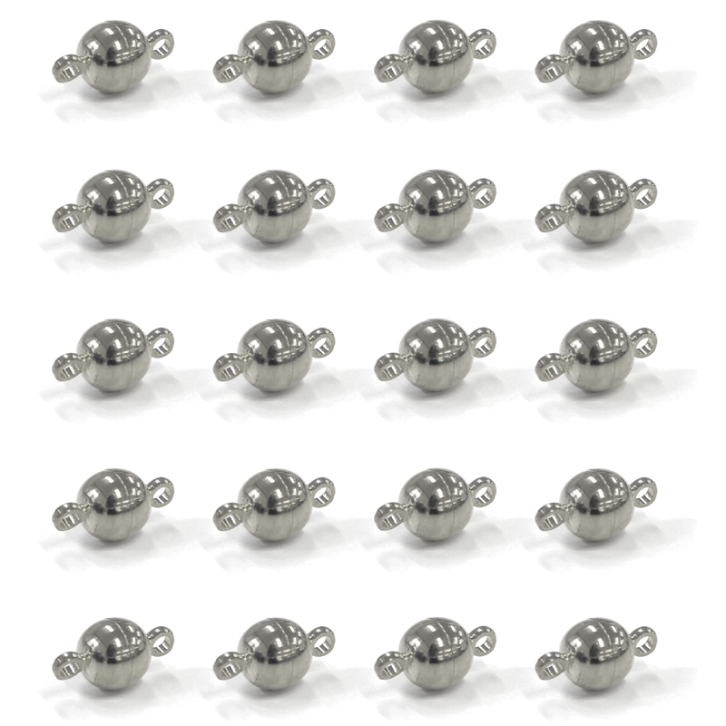 日本紐釦貿易(Nippon Chuko) マグネットクラスプ ボール 小 20組入 シルバー A12-513S-20 1袋（ご注文単位1袋）【直送品】