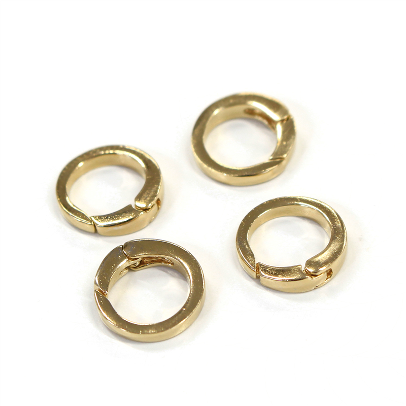 日本紐釦貿易(Nippon Chuko) アクセサリーカラビナ 丸 4個入 ゴールド A5-G 1袋（ご注文単位1袋）【直送品】