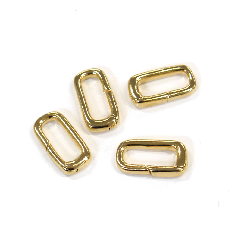 日本紐釦貿易(Nippon Chuko) アクセサリーカラビナ 四角 4個入 ゴールド A6-G 1袋（ご注文単位1袋）【直送品】