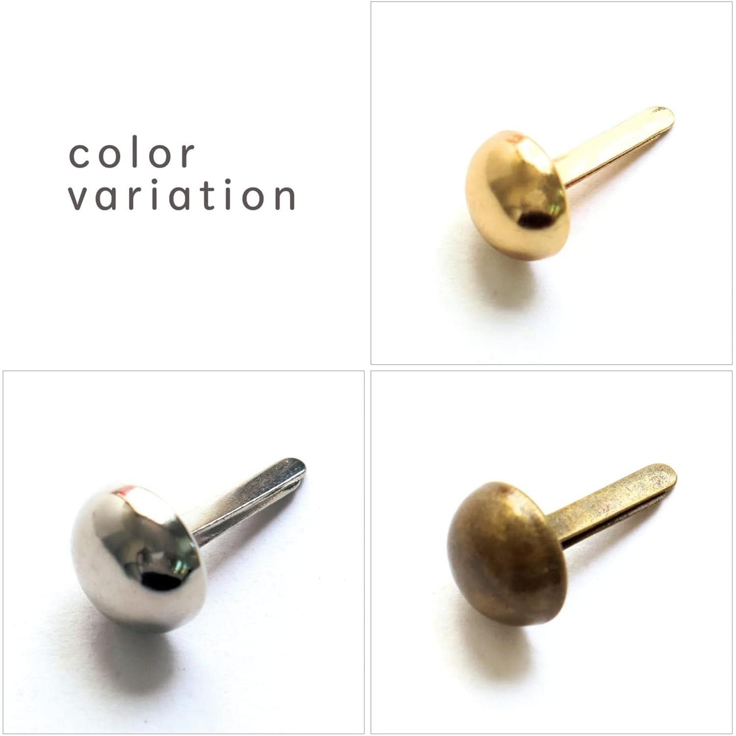 日本紐釦貿易 足折式底鋲 頭径10mm×足の長さ13mm アンティークゴールド 4個入 SGM-BS10-AG (ご注文単位1束)【直送品】