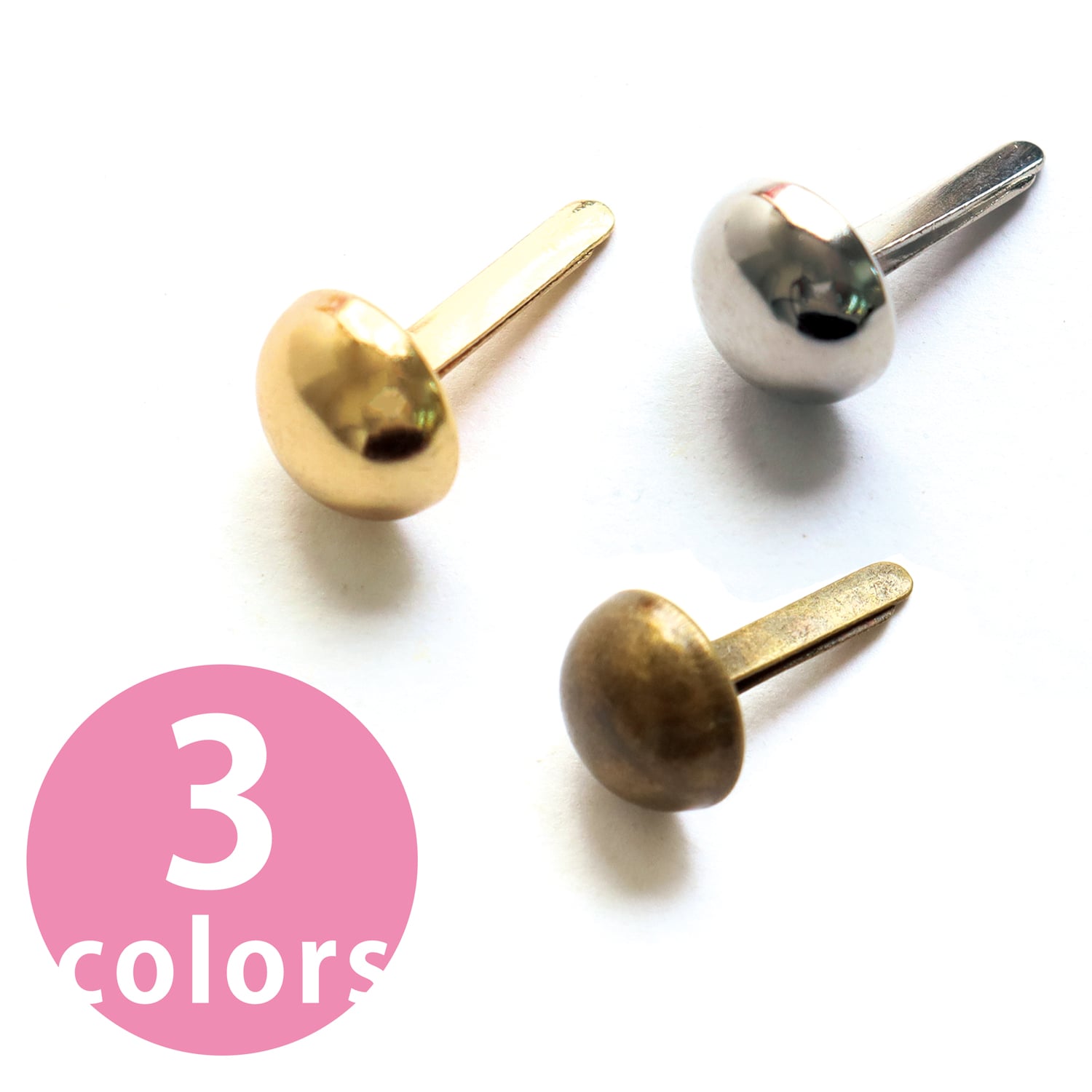 日本紐釦貿易 足折式底鋲 頭径10mm×足の長さ13mm アンティークゴールド 4個入 SGM-BS10-AG (ご注文単位1束)【直送品】