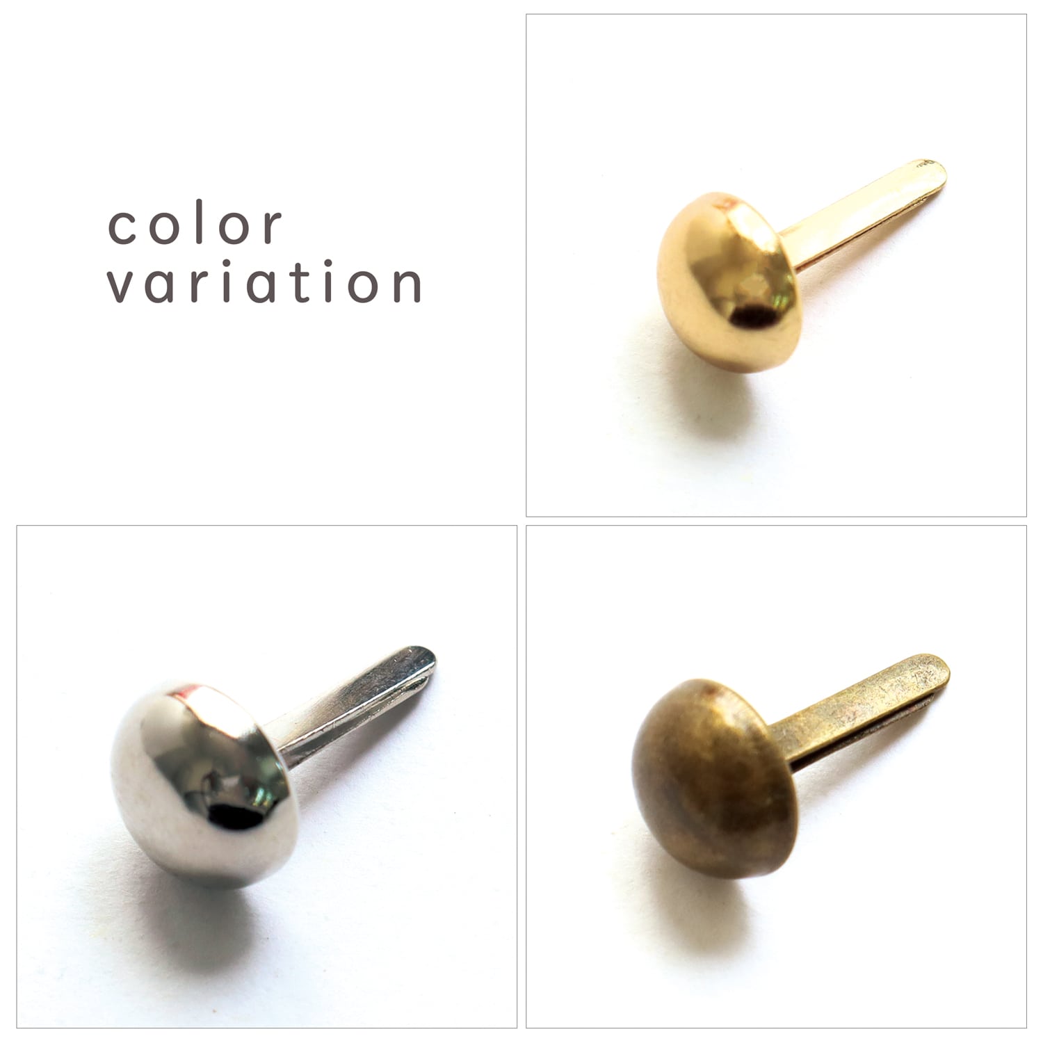 日本紐釦貿易 足折式底鋲 頭径10mm×足の長さ13mm アンティークゴールド 4個入 SGM-BS10-AG (ご注文単位1束)【直送品】