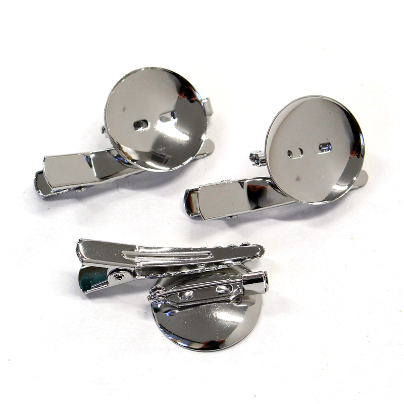 日本紐釦貿易(Nippon Chuko) 台付コサージュクリップ 皿φ20.5mm 3個 シルバー KE253-S 1袋（ご注文単位1袋）【直送品】