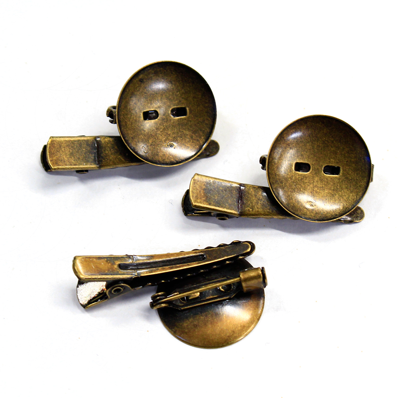 日本紐釦貿易(Nippon Chuko) 台付コサージュクリップ 皿 φ20.5mm 3個 アンティークゴールド KE254-AG 1袋（ご注文単位1袋）【直送品】