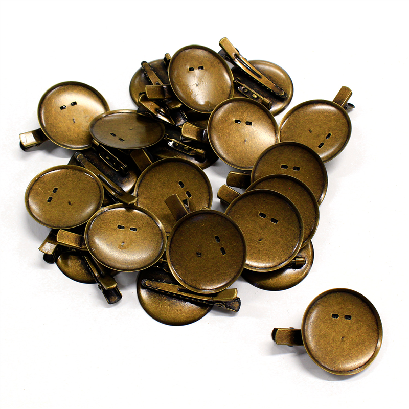 日本紐釦貿易(Nippon Chuko) 台付コサージュクリップ 皿 φ37mm 20個 アンティークゴールド KE256-20 1袋（ご注文単位1袋）【直送品】