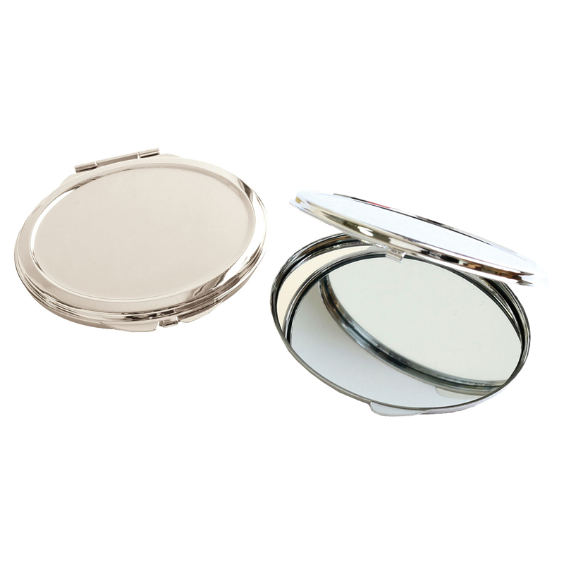 日本紐釦貿易 コンパクトミラー 楕円 シルバー W7.1×H6.2cm 10個 KE275-S-10 1袋（ご注文単位1袋）【直送品】