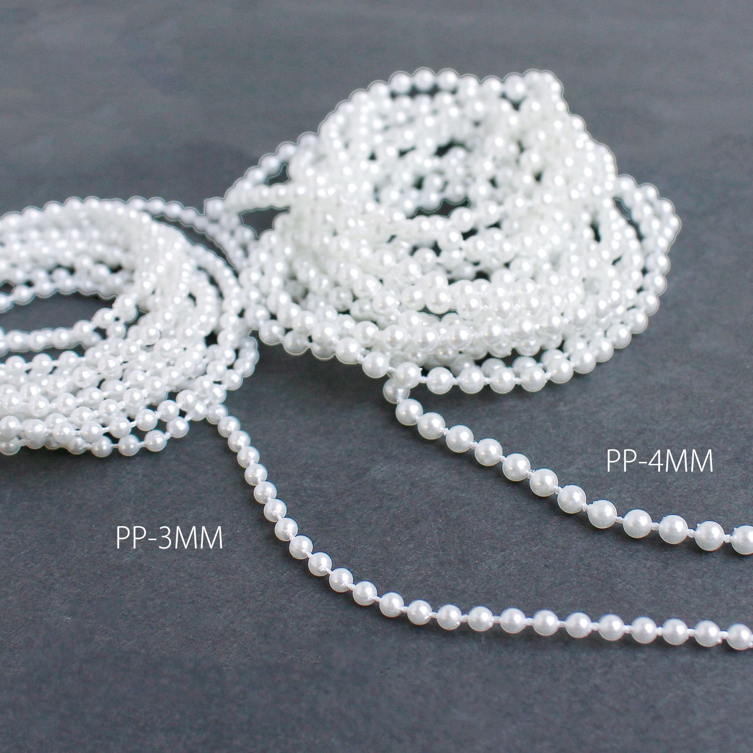 日本紐釦貿易 パールブレード 1巻 φ3mm 約59m巻 ホワイト PP-3MM-L (ご注文単位1巻)【直送品】