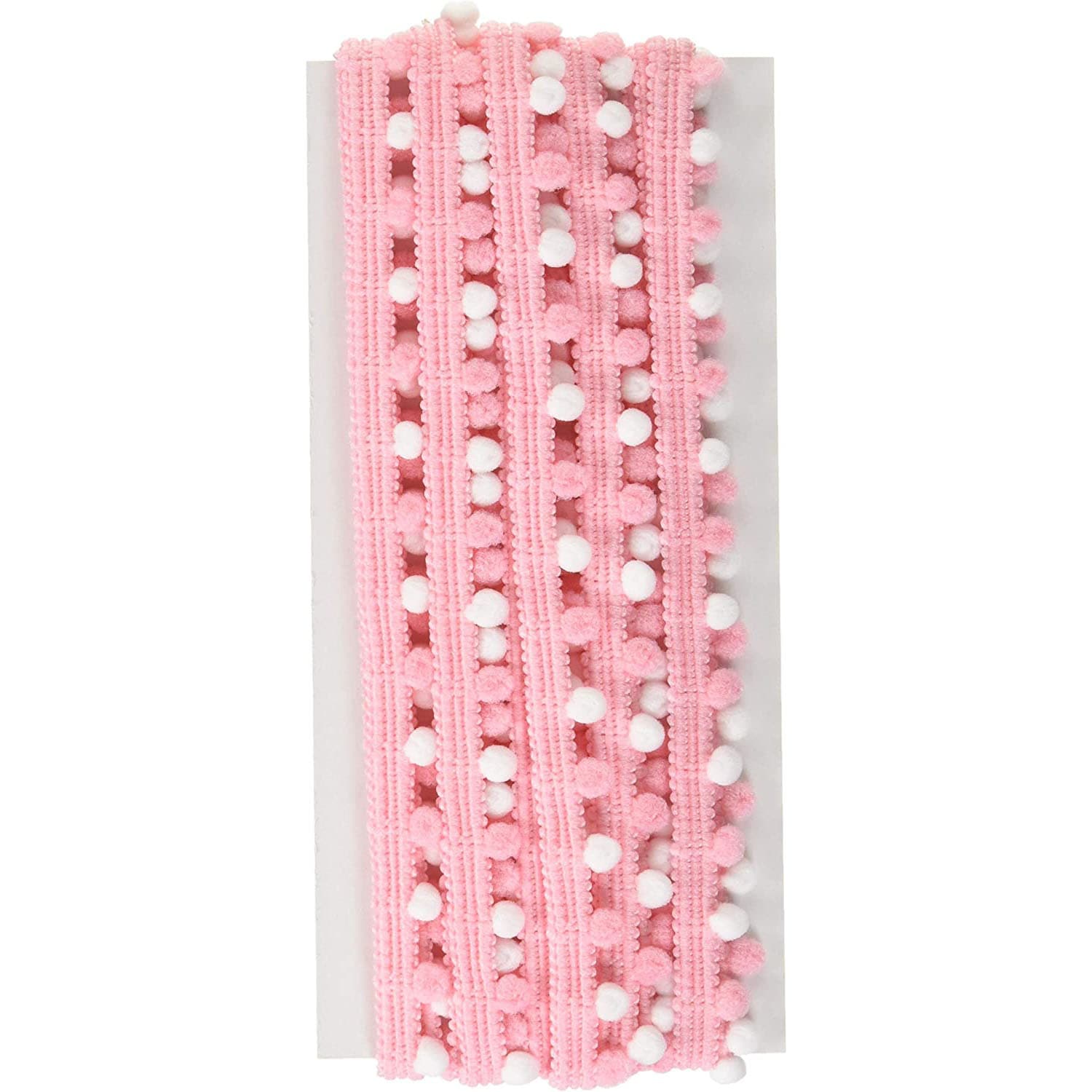 日本紐釦貿易 ツートンプチボンボンブレード ピンク×ホワイト 13mm×5m巻 DAI114-93-2 （ご注文単位1巻）【直送品】