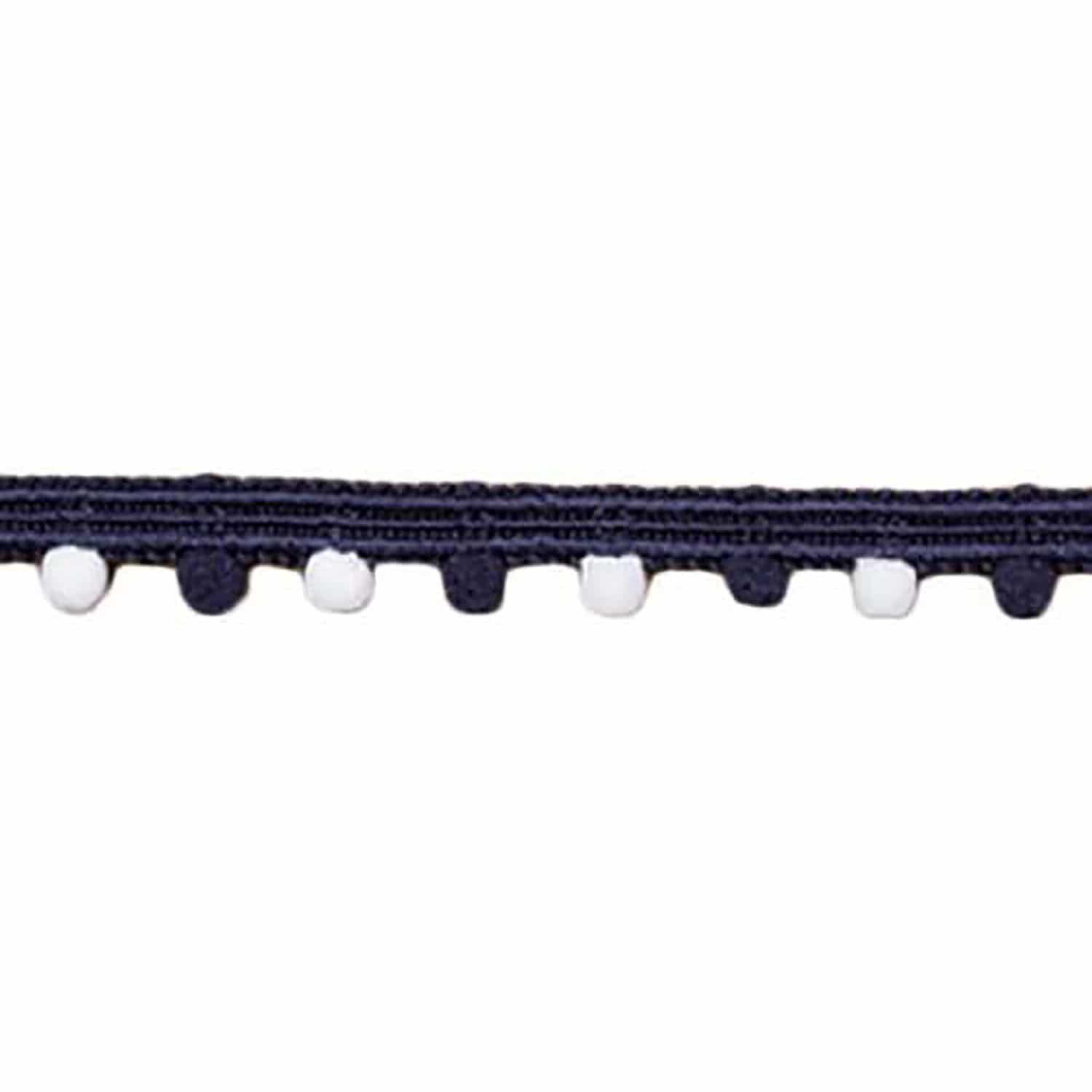 日本紐釦貿易 ツートンプチボンボンブレード 紺×ホワイト 13mm×5m巻 DAI114-93-7 （ご注文単位1巻）【直送品】