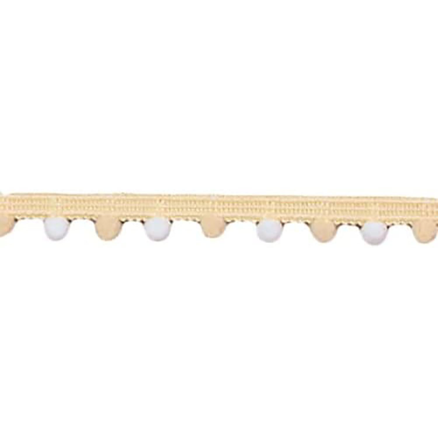 日本紐釦貿易 ツートンプチボンボンブレード クリーム×ホワイト 13mm×5m巻 DAI114-93-10 （ご注文単位1巻）【直送品】