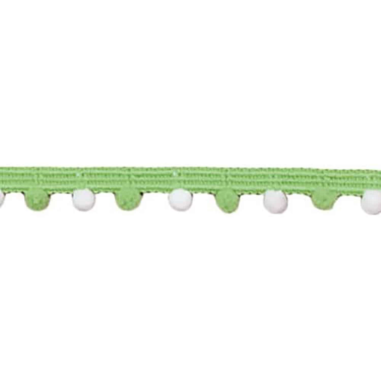 日本紐釦貿易 ツートンプチボンボンブレード グリーン×ホワイト 13mm×5m巻 DAI114-93-17 （ご注文単位1巻）【直送品】