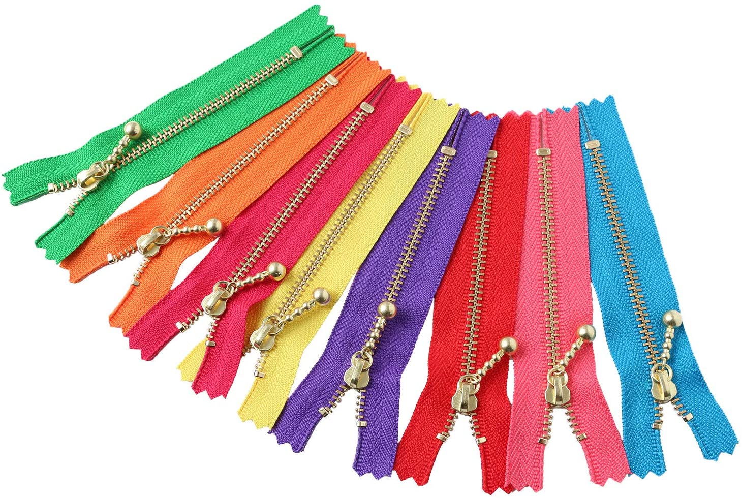 日本紐釦貿易 Y.K.K 玉付ファスナー G 8色セット 10cm 3G10-8MIX (ご注文単位1セット)【直送品】