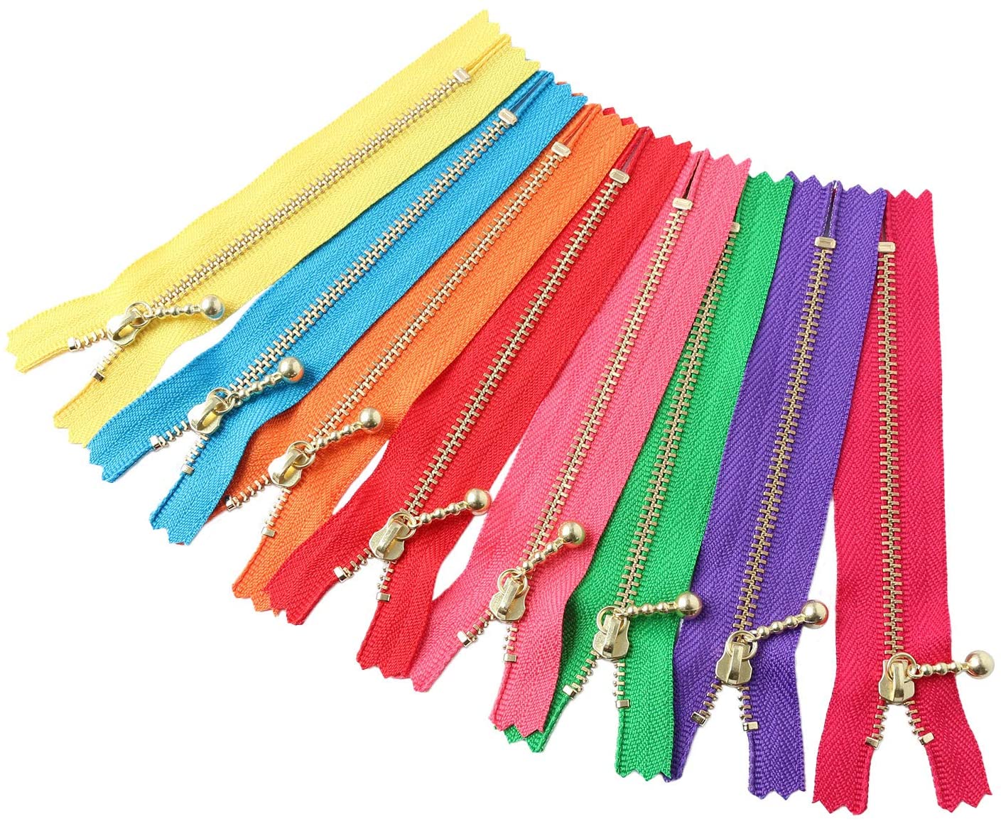 日本紐釦貿易 Y.K.K 玉付ファスナー G 8色セット 12cm 3G12-8MIX (ご注文単位1セット)【直送品】