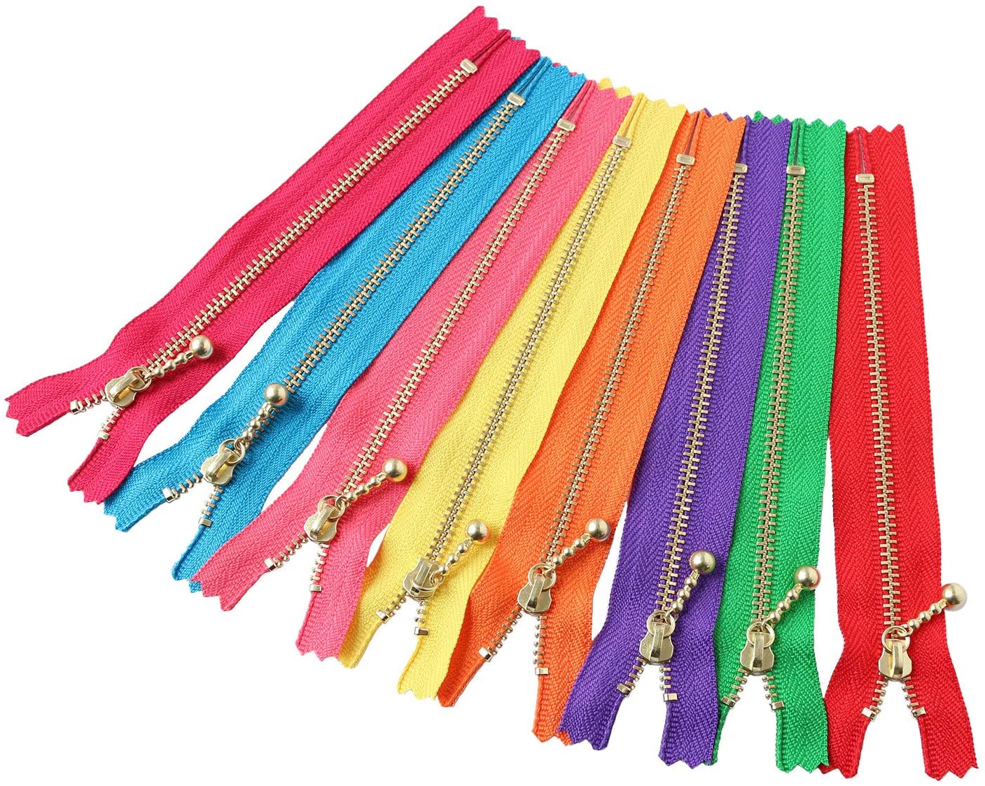 日本紐釦貿易 Y.K.K 玉付ファスナー G 8色セット 14cm 6色セット 6色MIX 3G14-8MIX (ご注文単位1セット)【直送品】