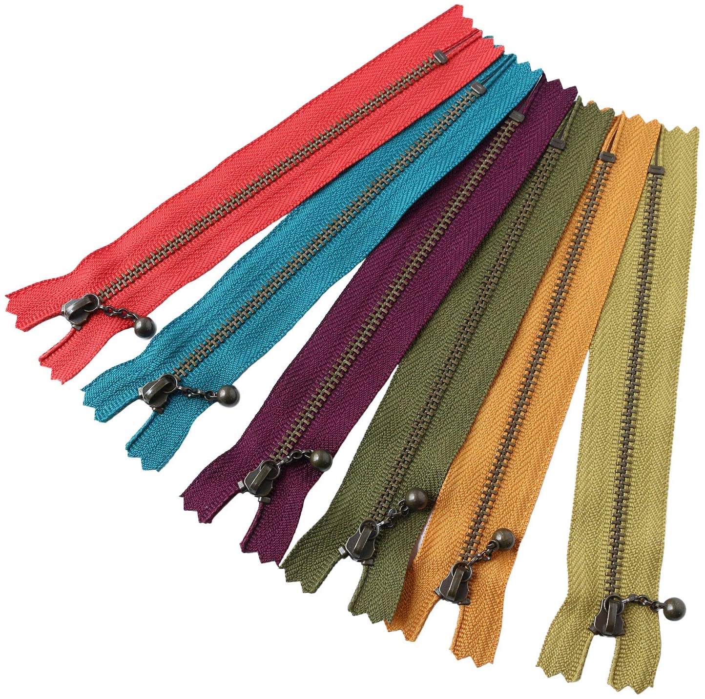 日本紐釦貿易 Y.K.K 玉付ファスナー AG 6色セット 14cm 6色セット 6色MIX 3GKB14-6MIX （ご注文単位1セット）【直送品】