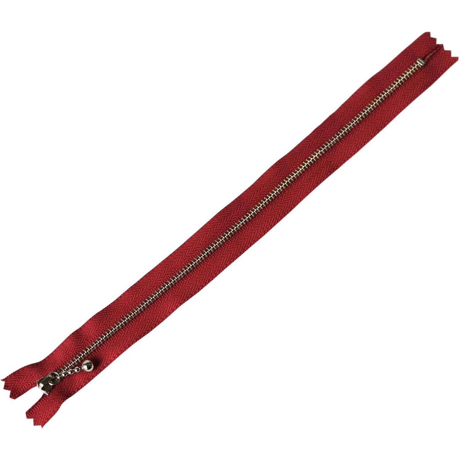 日本紐釦貿易 Y.K.K 玉付きファスナー ニッケル エンジ 25cm 同色10本 3N25-520 （ご注文単位1束）【直送品】