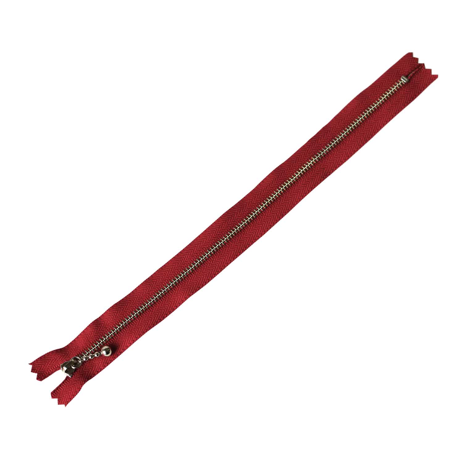 日本紐釦貿易 Y.K.K 玉付きファスナー ニッケル エンジ 25cm 同色10本 3N25-520 (ご注文単位1束)【直送品】