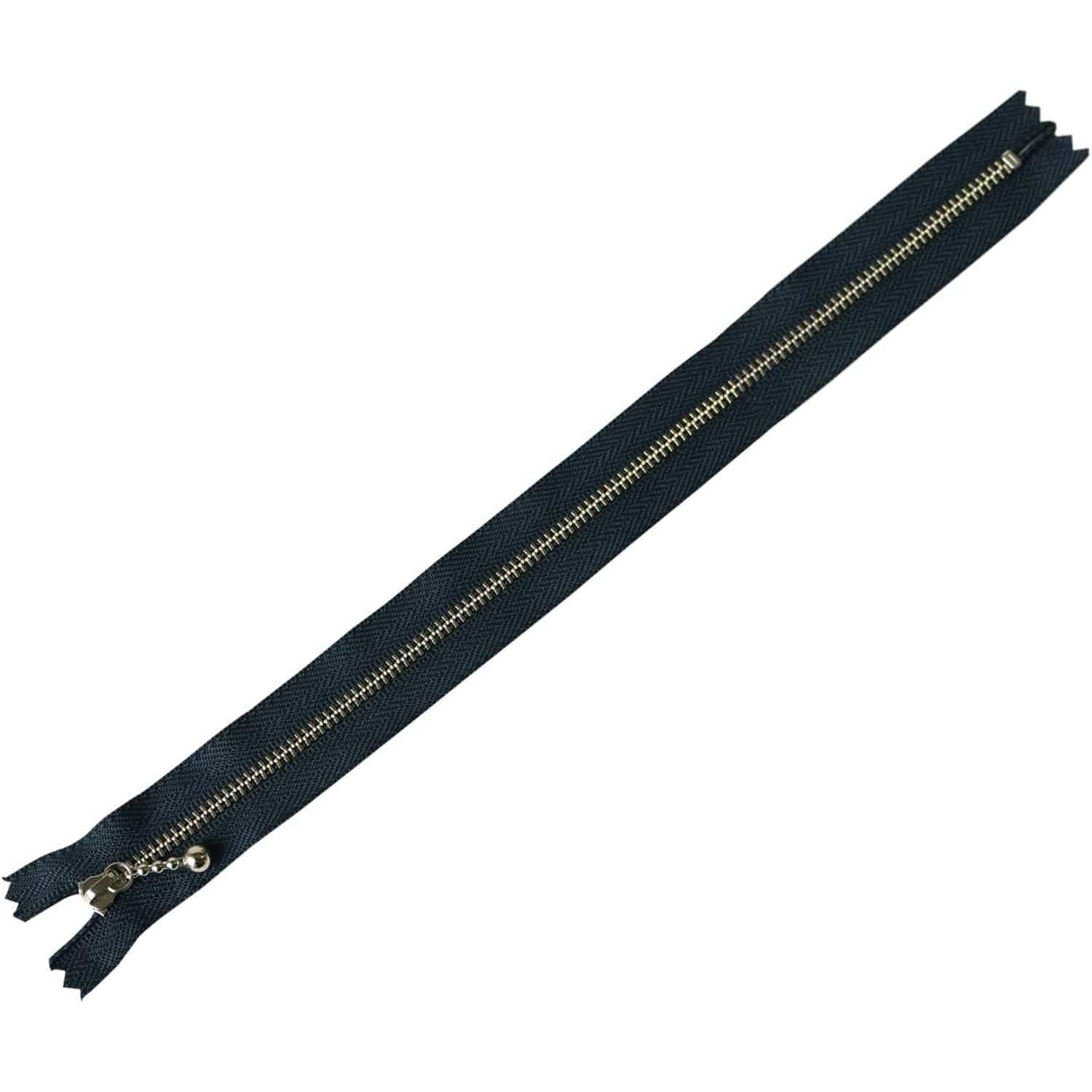 日本紐釦貿易 Y.K.K 玉付きファスナー ニッケル 紺 25cm 同色10本 3N25-560 （ご注文単位1束）【直送品】