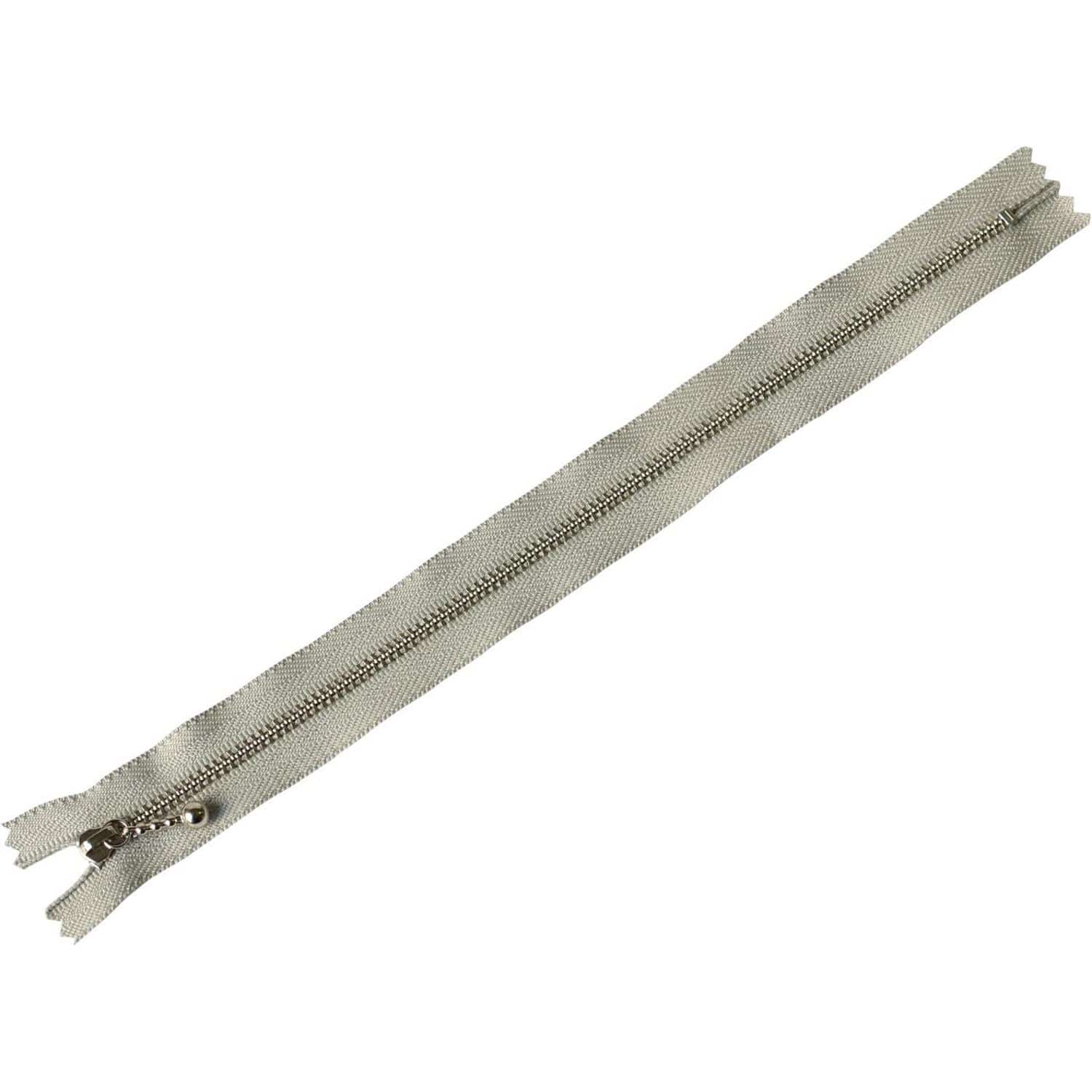 日本紐釦貿易 Y.K.K 玉付きファスナー ニッケル グレー 25cm 同色10本 3N25-576 （ご注文単位1束）【直送品】