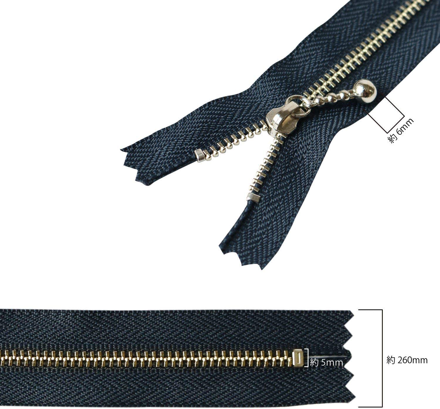 日本紐釦貿易 Y.K.K 玉付きファスナー シルバー 25cm 各1本10色セット 3N25-10MIX (ご注文単位1セット)【直送品】