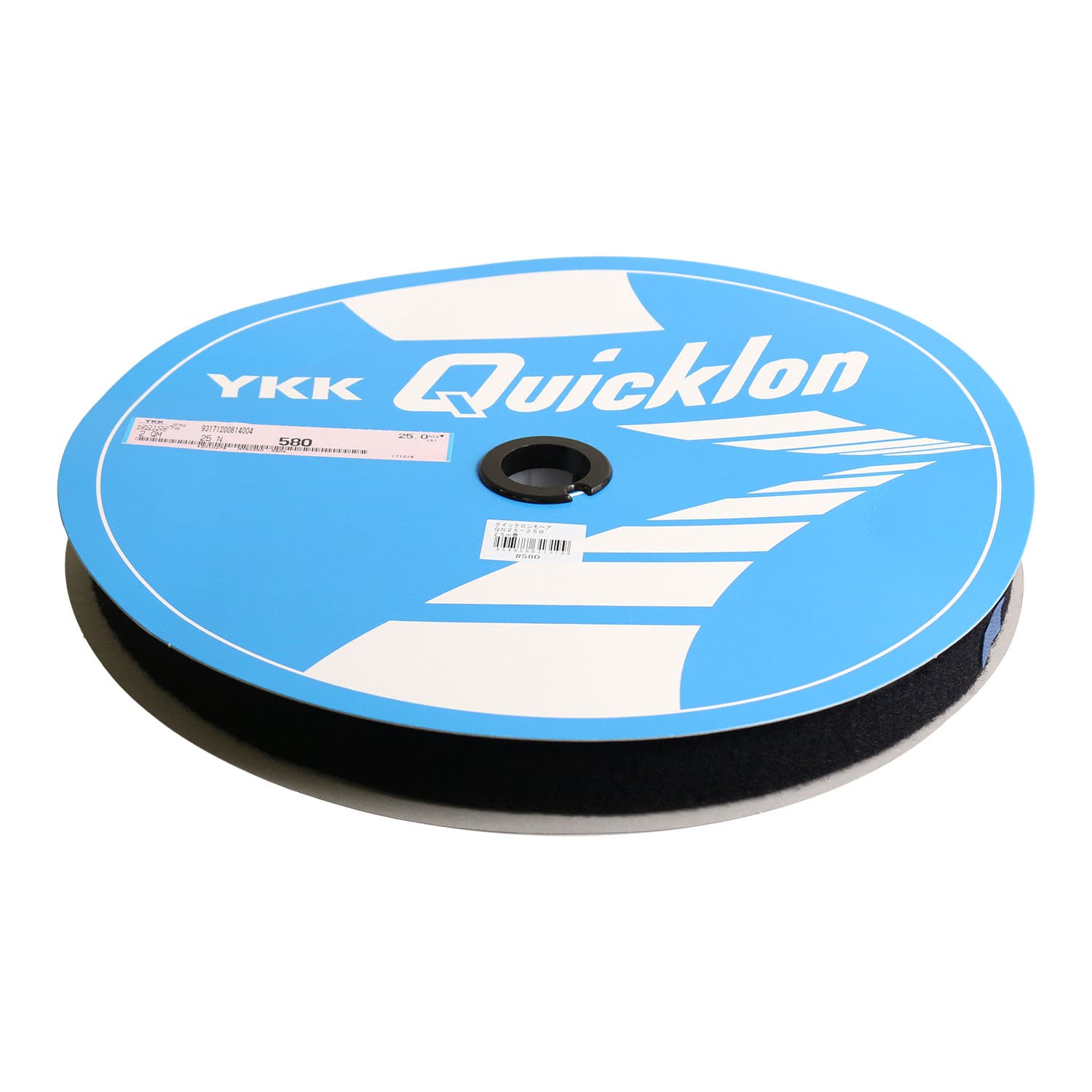 日本紐釦貿易 Y.K.K クイックロン モヘア B面 縫い付けタイプ 黒 巾2.5cm×25m巻 QN25-580-25B (ご注文単位1巻)【直送品】