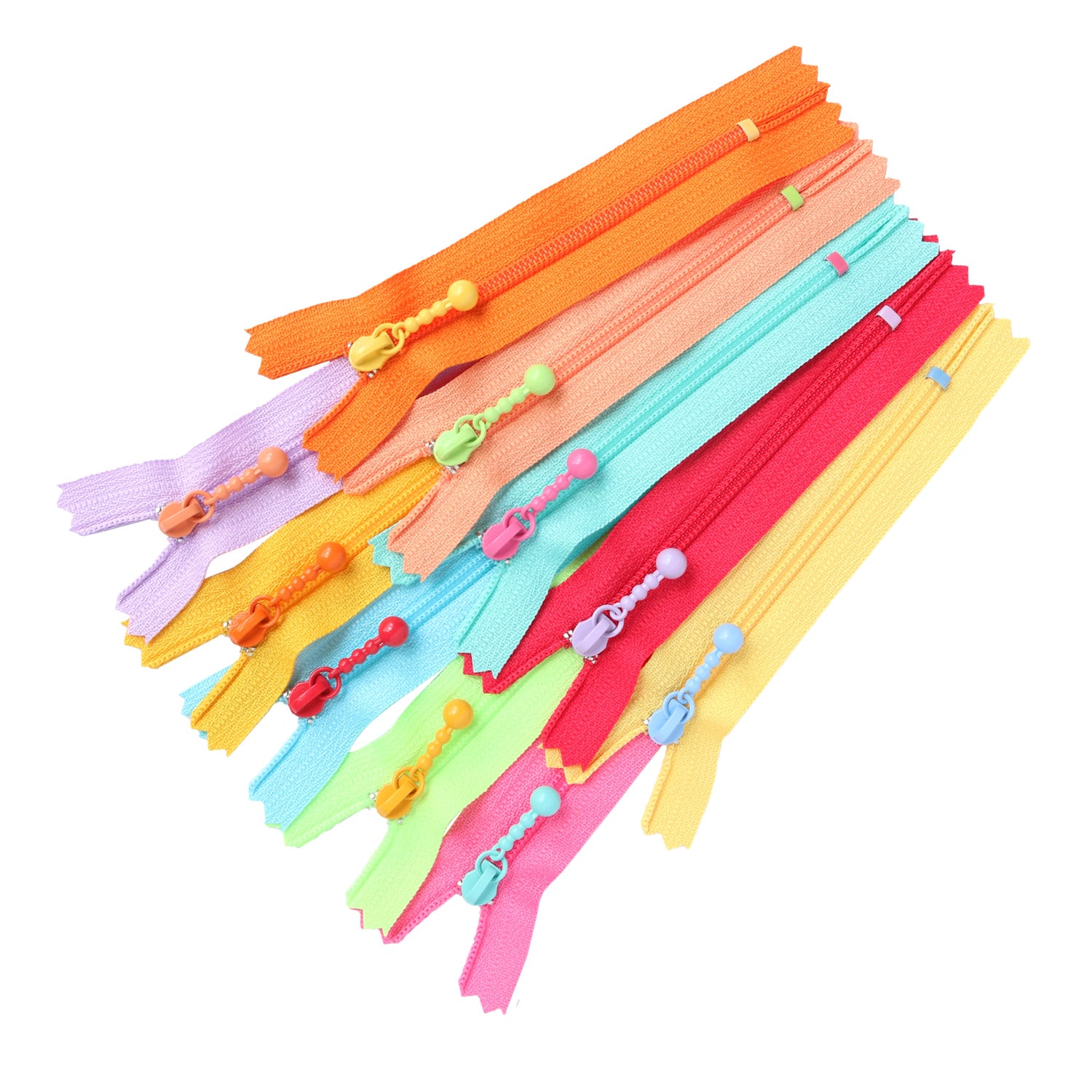 日本紐釦貿易 Y.K.K ポーチ用カラフルファスナー 10色セット 10cm カラフル 3CF10-COMIX (ご注文単位1束)【直送品】