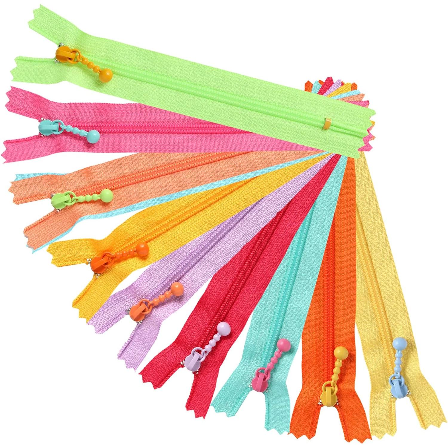 日本紐釦貿易 Y.K.K ポーチ用カラフルファスナー 14cm 10色各1本セット 3CF14-COMIX （ご注文単位1束）【直送品】