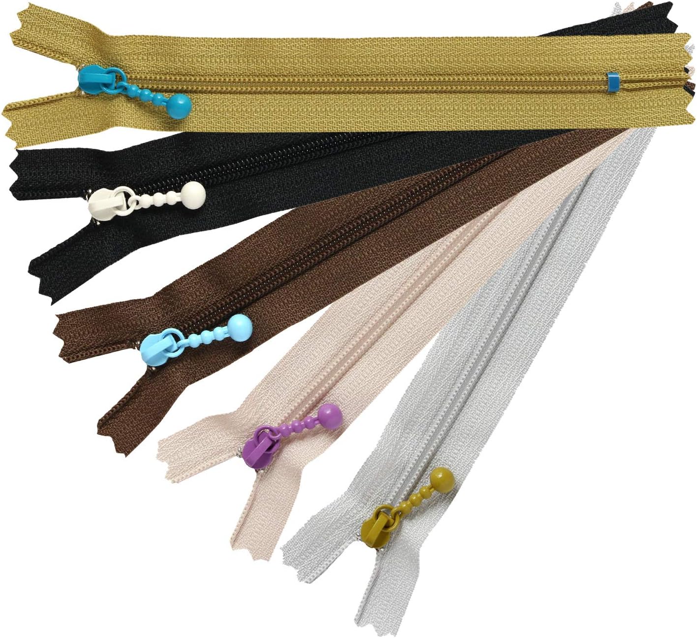 日本紐釦貿易 Y.K.K ポーチ用カラフルファスナー 14cm 5色各1本セット 3CF14-COMIX-1 (ご注文単位1束)【直送品】