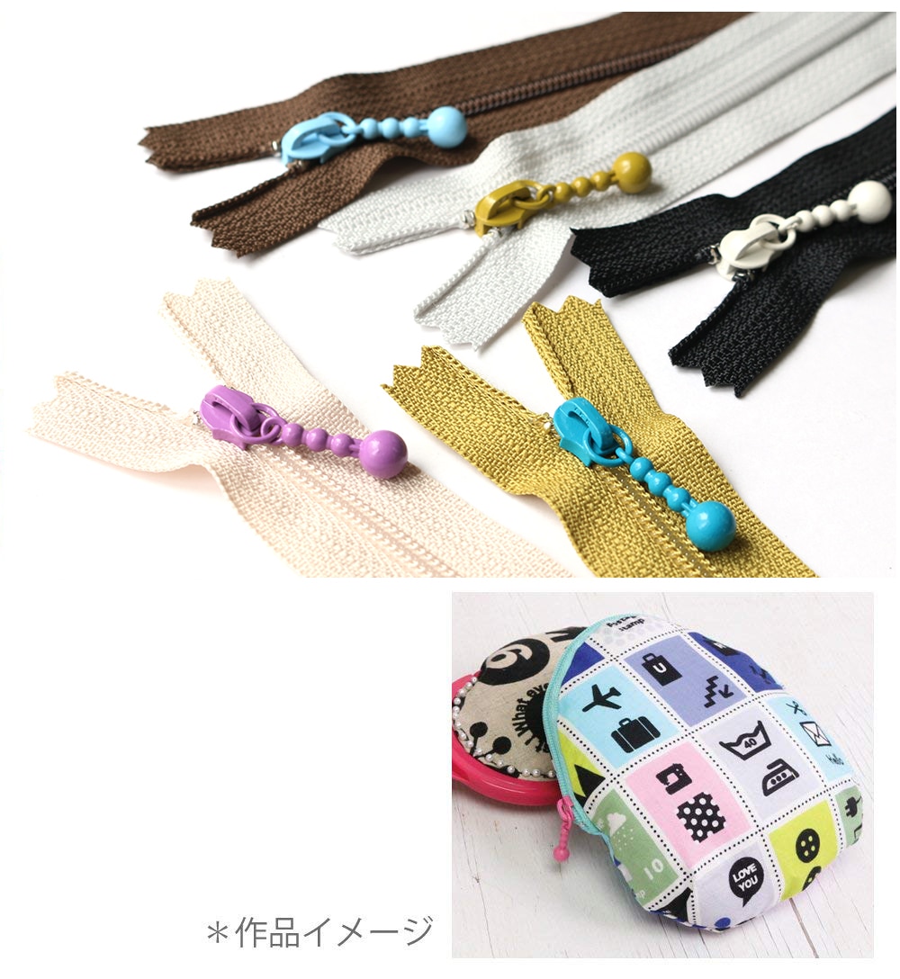 日本紐釦貿易 Y.K.K ポーチ用カラフルファスナー 14cm 5色各1本セット 3CF14-COMIX-1 (ご注文単位1束)【直送品】