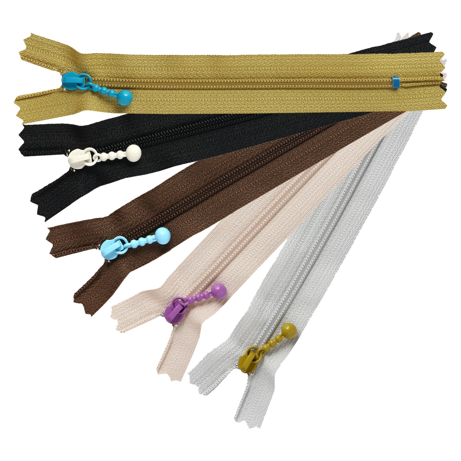 日本紐釦貿易 Y.K.K ポーチ用カラフルファスナー 14cm 5色各1本セット 3CF14-COMIX-1 (ご注文単位1束)【直送品】