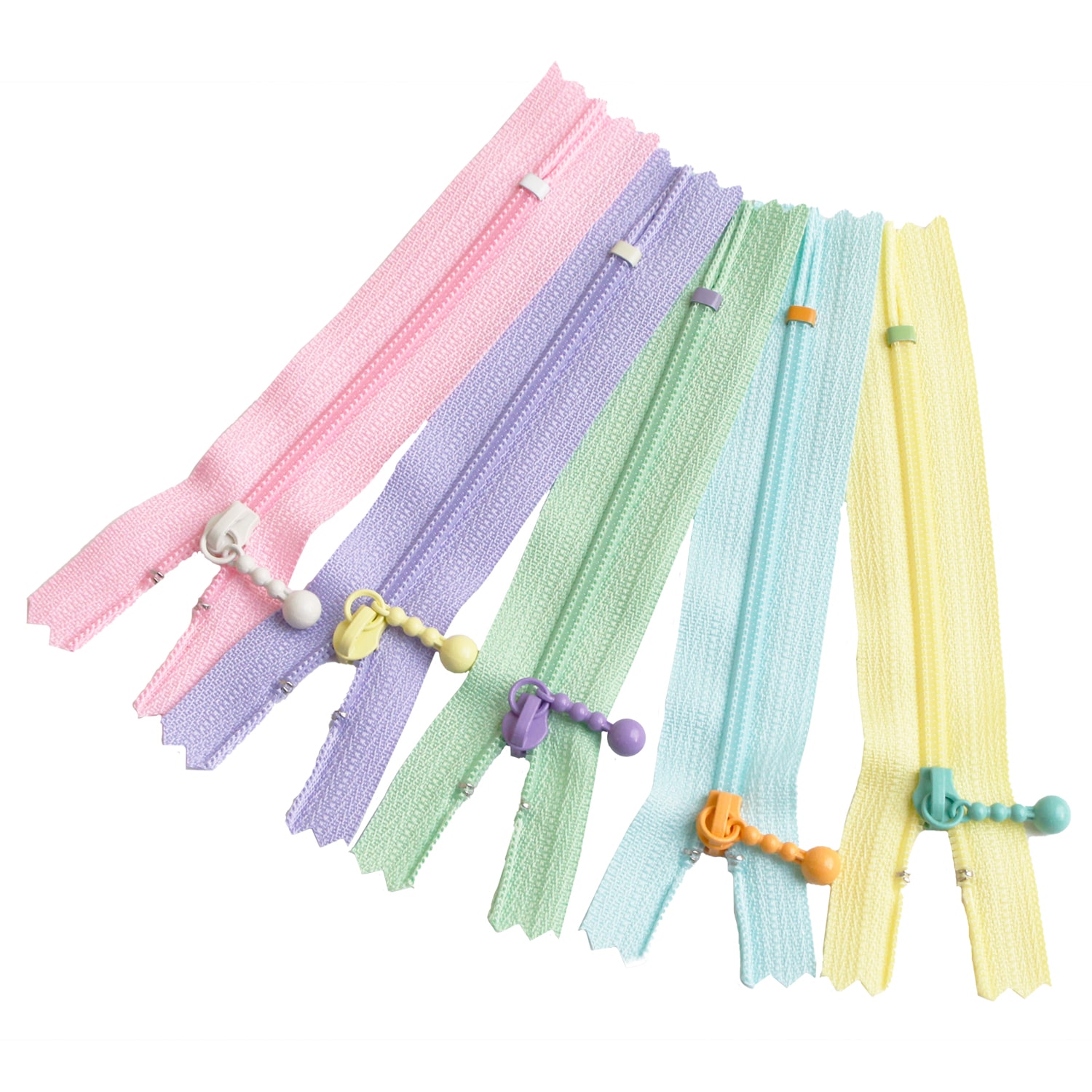 日本紐釦貿易 Y.K.K ポーチ用カラフルファスナー 5色セット 10cm ミルキー 3CF10-COMIX-2 （ご注文単位1束）【直送品】