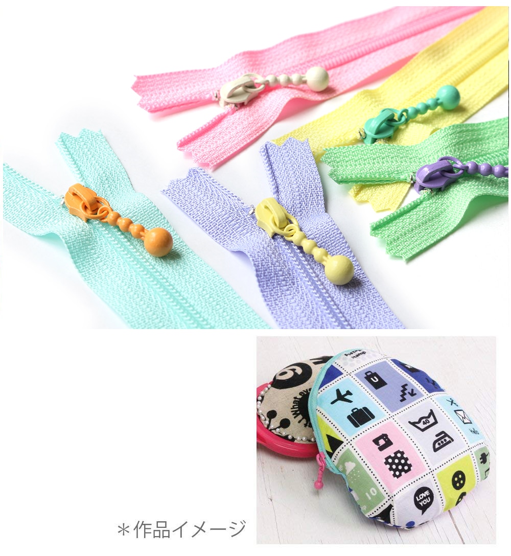 日本紐釦貿易 Y.K.K ポーチ用カラフルファスナー 14cm 5色各1本セット 3CF14-COMIX-2 (ご注文単位1束)【直送品】