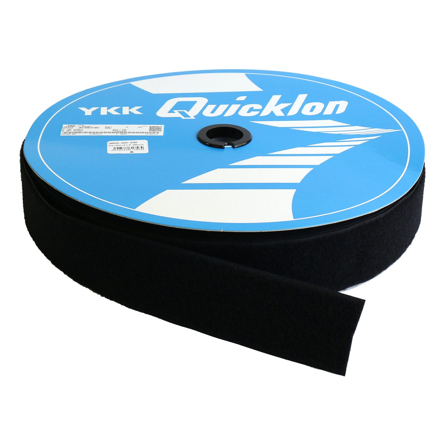日本紐釦貿易 Y.K.K クイックロンモヘア B面 縫い付けタイプ 黒 巾5cm×25m巻 QN50-580-25B (ご注文単位1巻)【直送品】
