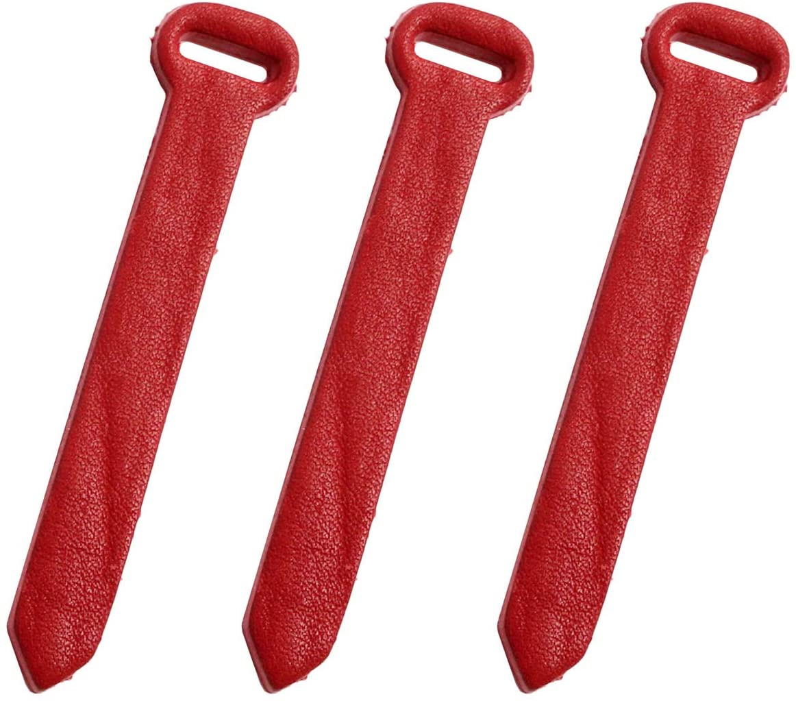 日本紐釦貿易 Y.K.K リングファスナー用本革パーツ 赤 全長70mm 同色3本入 LS-R （ご注文単位1束）【直送品】