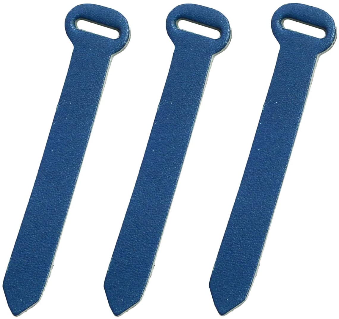 日本紐釦貿易 Y.K.K リングファスナー用本革パーツ 青 全長70mm 同色3本入 LS-BU （ご注文単位1束）【直送品】