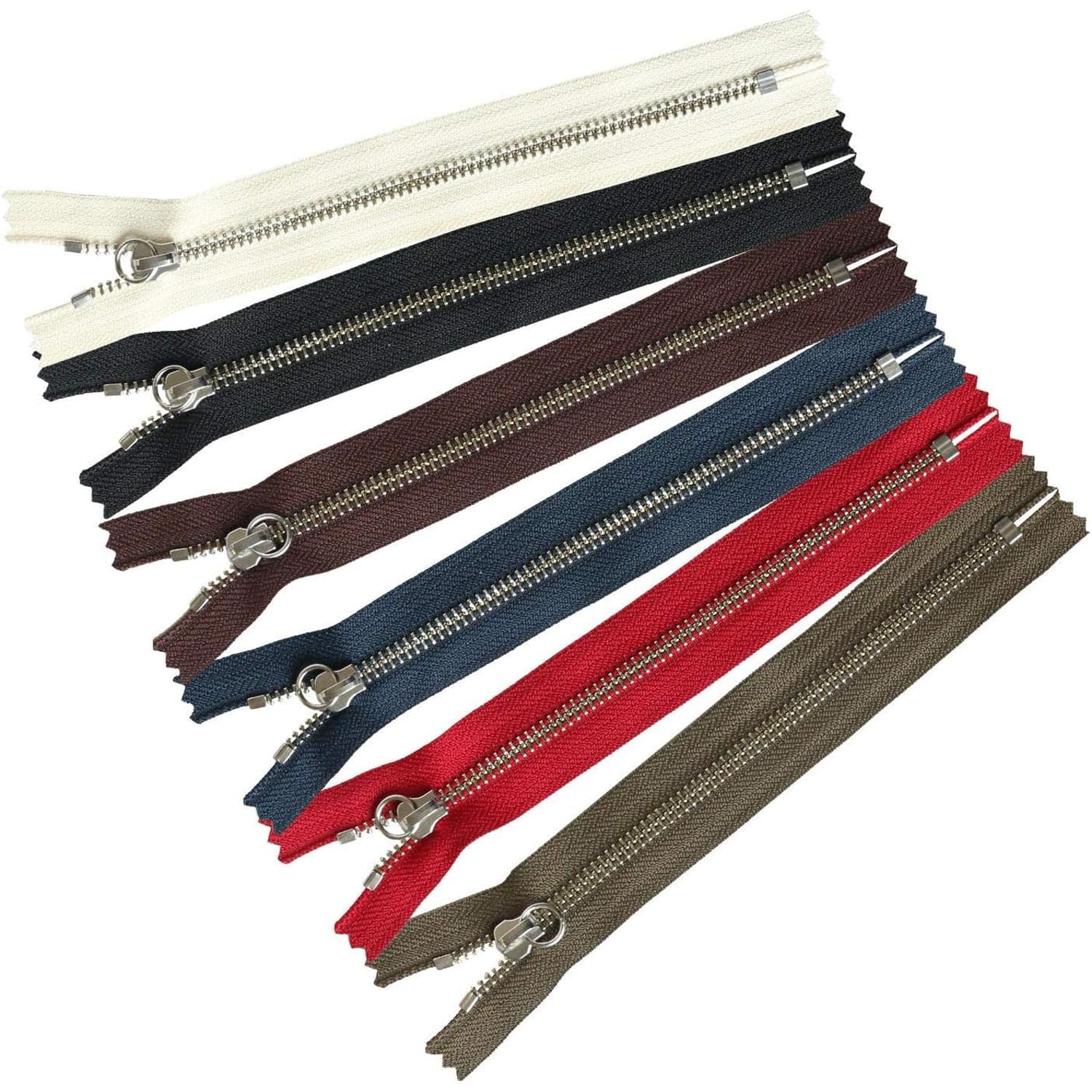 日本紐釦貿易 Y.K.K マルチリングファスナー シルバー 20cm 各1本6色セット 5RNP20-6MIX （ご注文単位1束）【直送品】