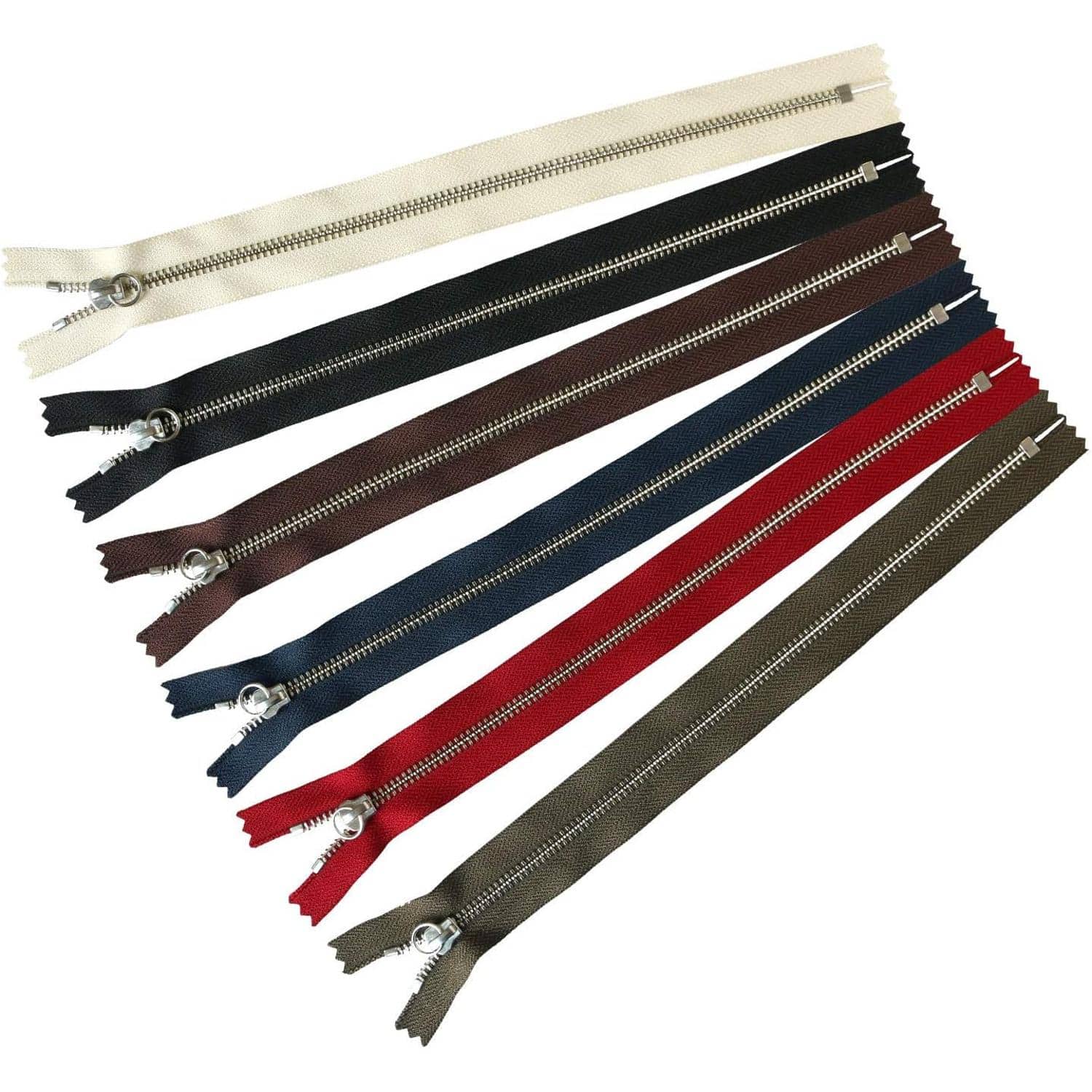 日本紐釦貿易 Y.K.K マルチリングファスナー シルバー 30cm 6色各1本 5RNP30-6MIX （ご注文単位1束）【直送品】