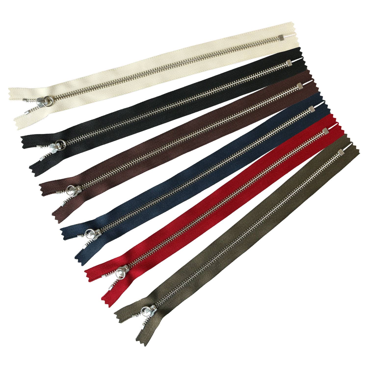 日本紐釦貿易 Y.K.K マルチリングファスナー シルバー 30cm 6色各1本 5RNP30-6MIX (ご注文単位1束)【直送品】
