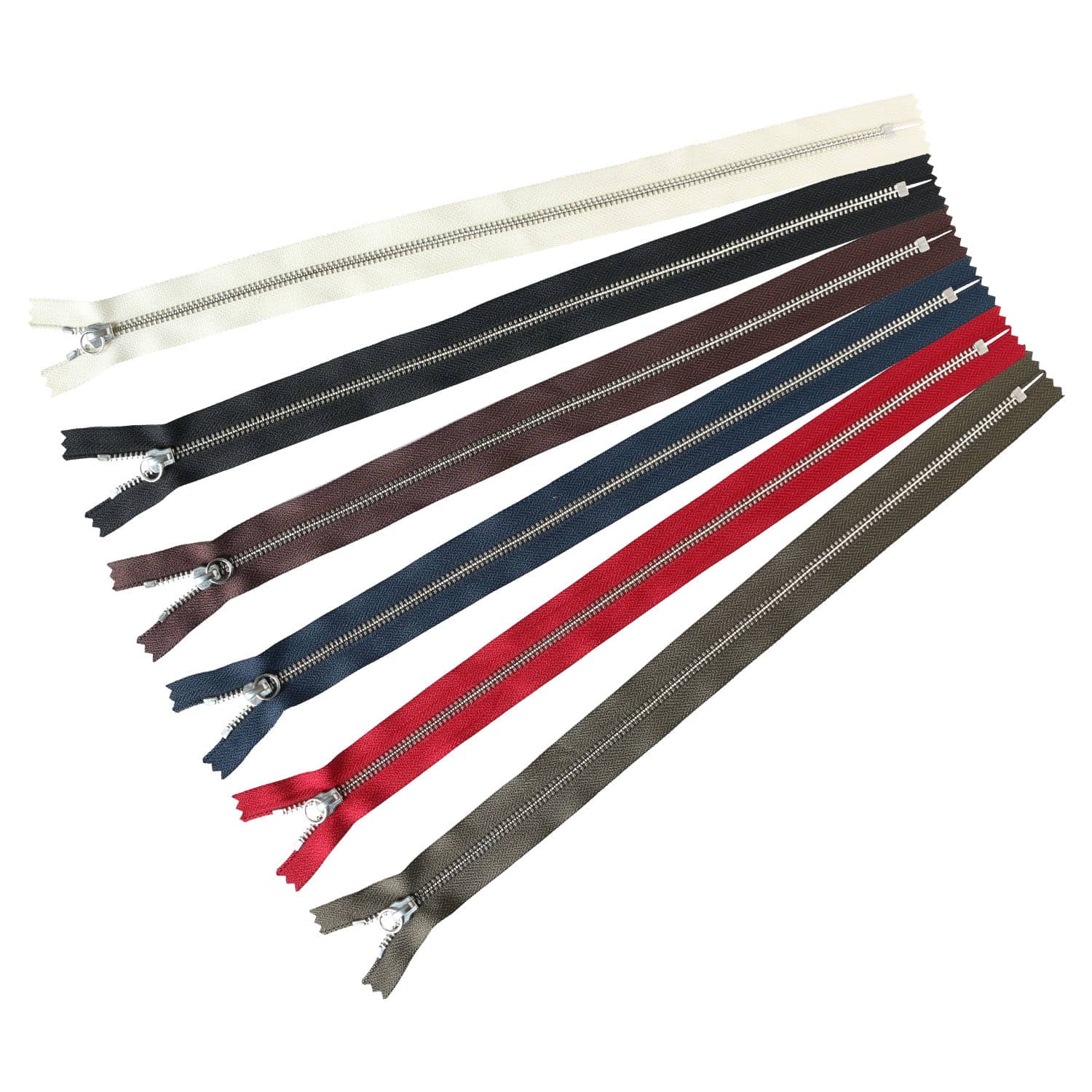 日本紐釦貿易 Y.K.K マルチリングファスナー シルバー 40cm 各1本6色セット 5RNP40-6MIX (ご注文単位1束)【直送品】