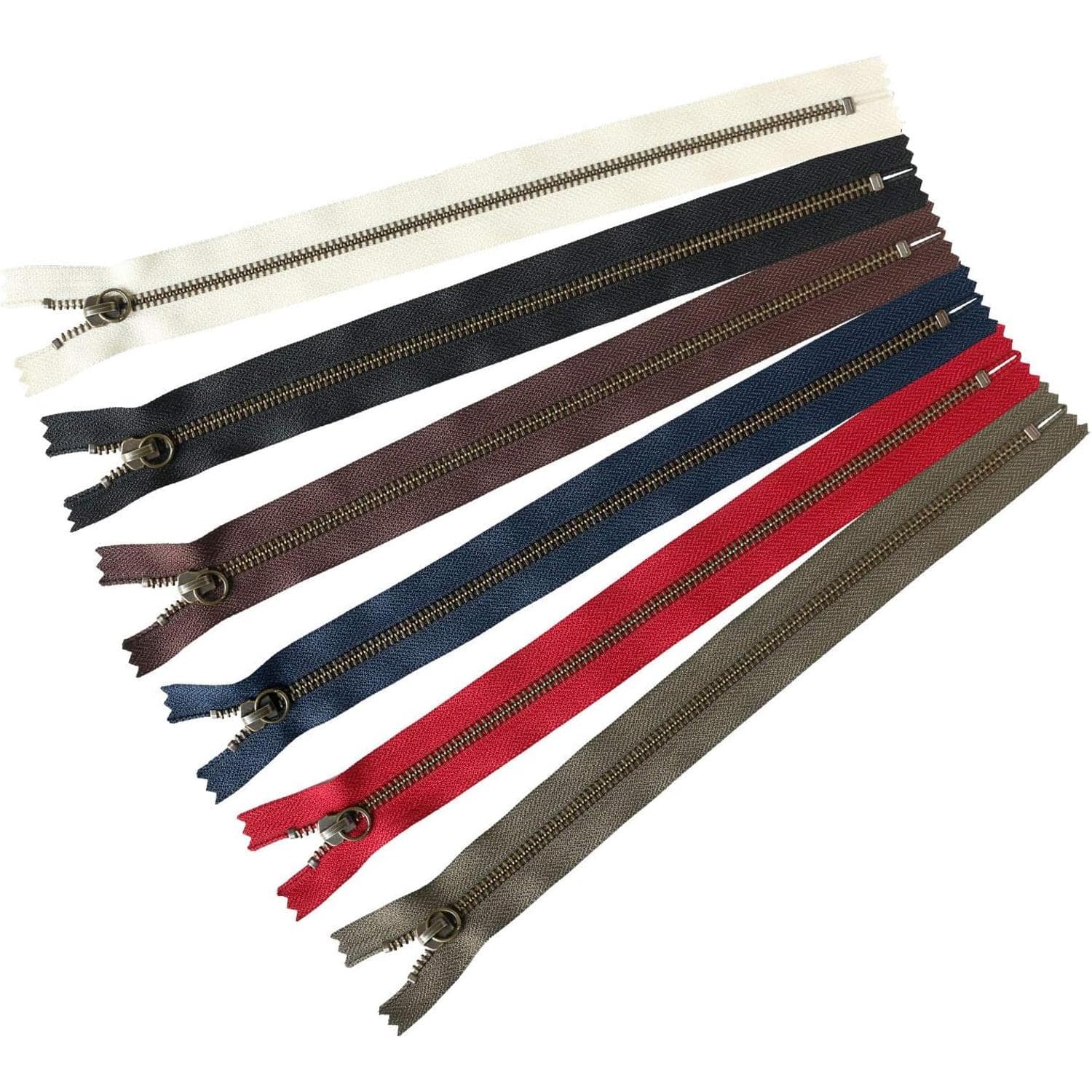 日本紐釦貿易 Y.K.K マルチリングファスナー アンティークゴールド 30cm 各1本6色セット 5RAG30-6MIX （ご注文単位1束）【直送品】